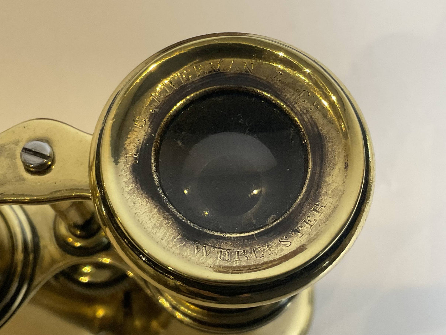 Brass Yachting Binoculars on Wood Base