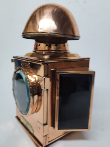 Copper Motor Boat Lamp by English Maker