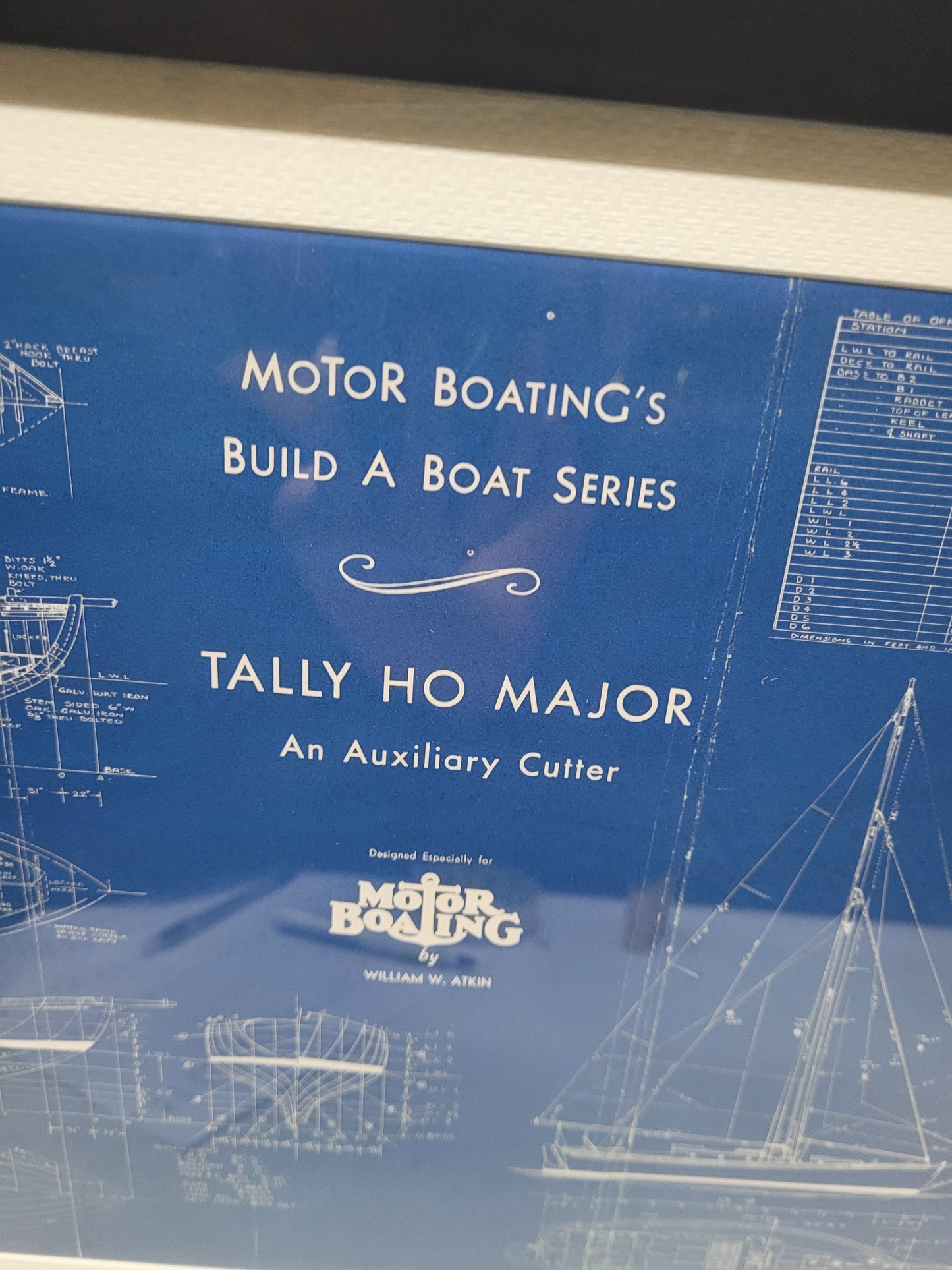 Boat Blueprint of the Yacht "Tally Ho Major" from Motor Boating Publications