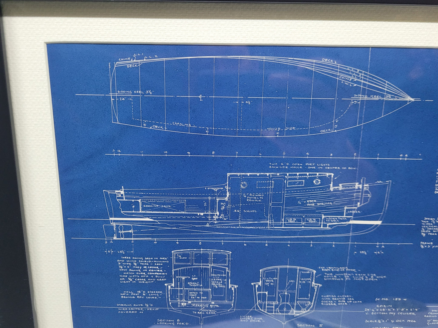 Boat Blueprint of the "Cabrilla" from Motor Boating Publications