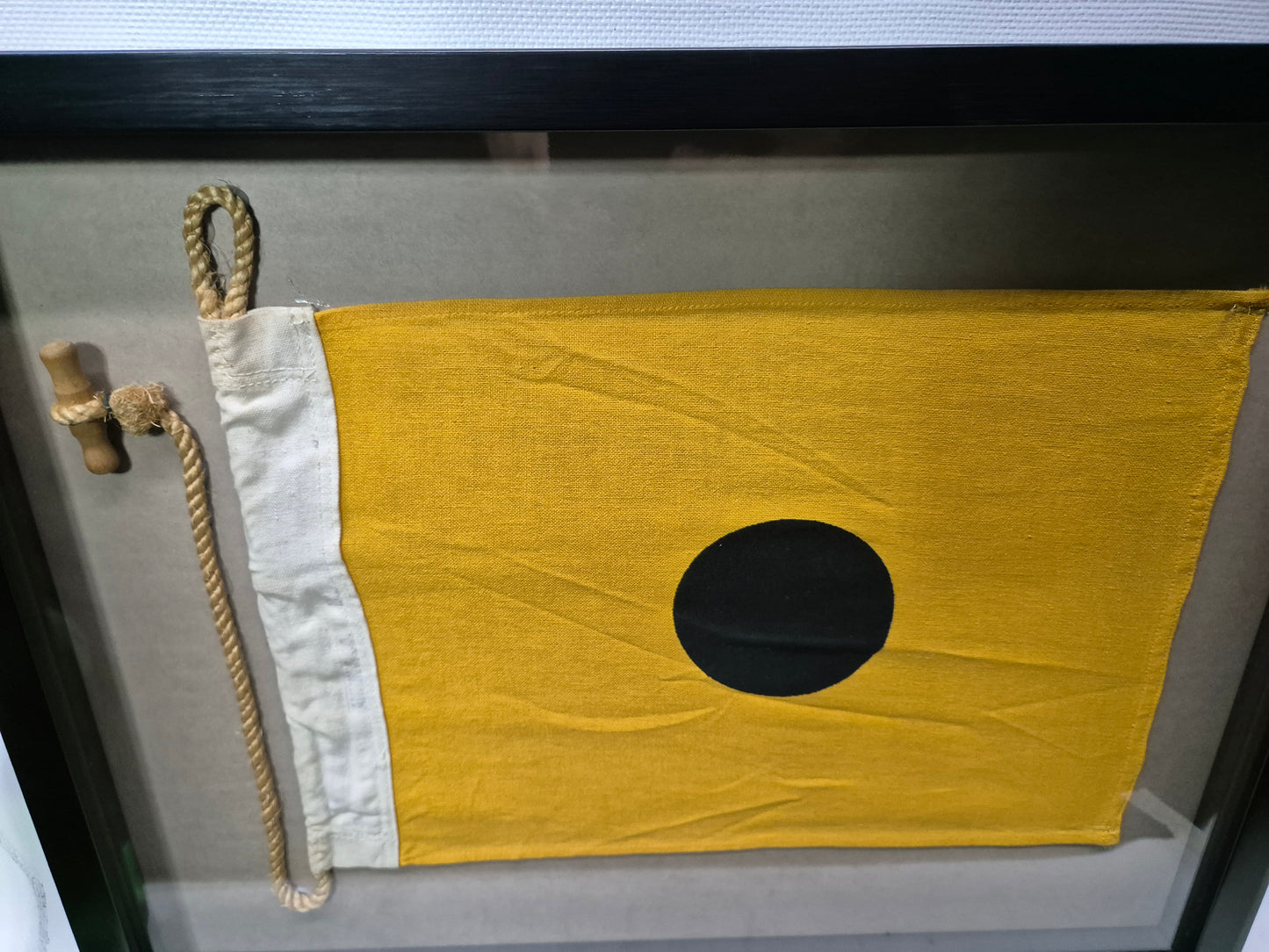 Nautical Signal Flag of Letter "I" in Shadowbox Frame