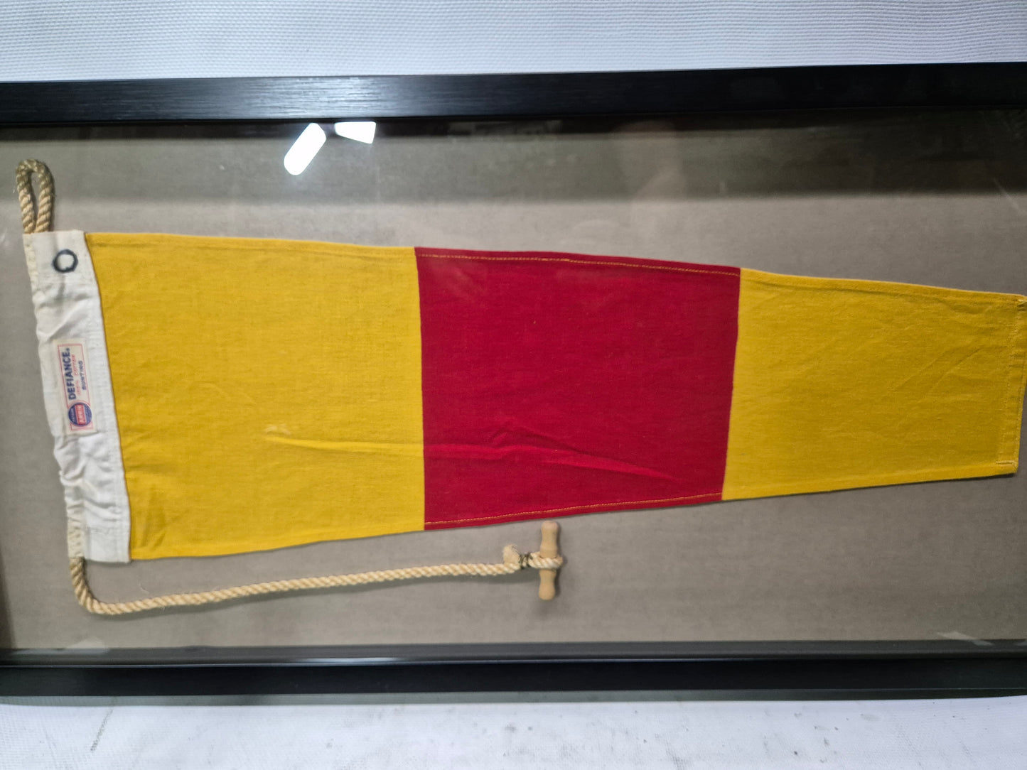 Nautical Signal Pennant for Numeral "ZERO" in Frame