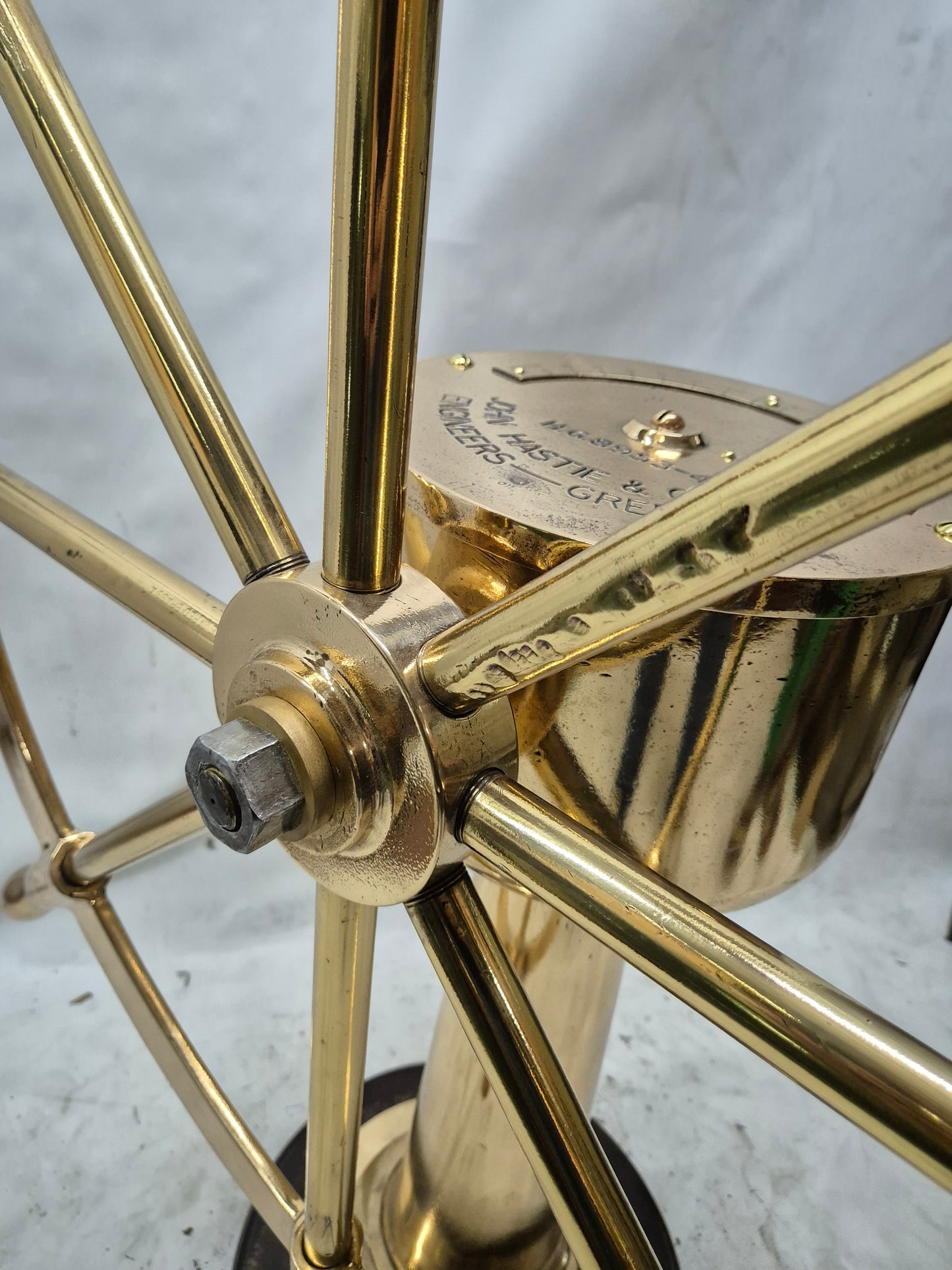 Solid Brass Ship Wheel by John Hastie and Co. Ltd.