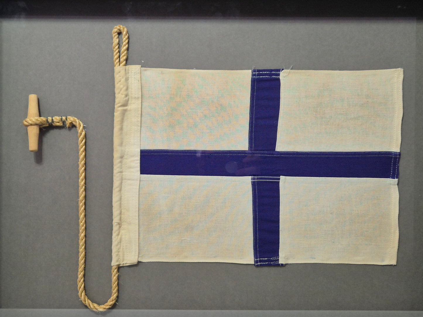 Framed International Code of Signals X-ray (X) Linen Flag
