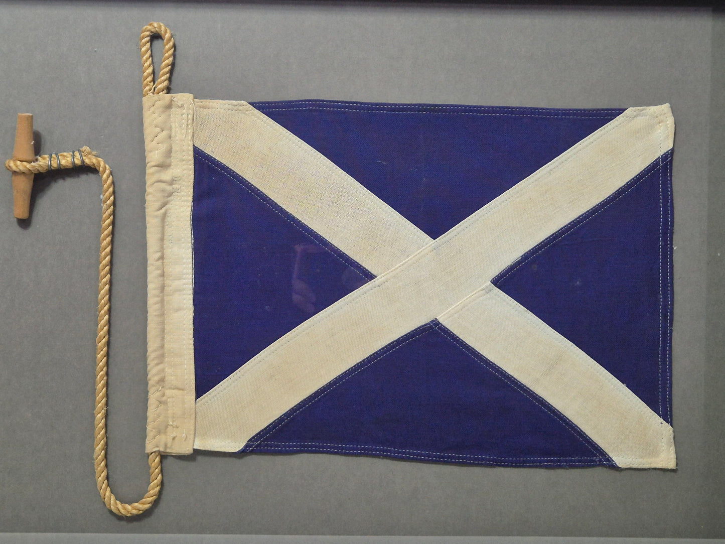 Framed International Code of Signals Mike (M) Linen Flag