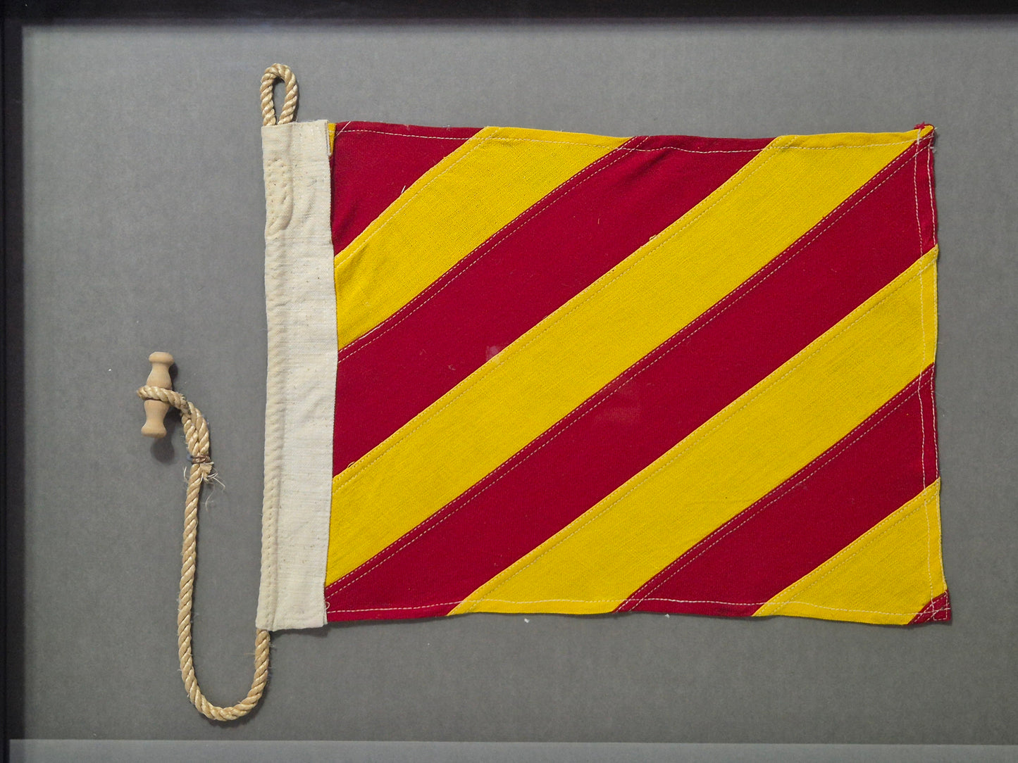 Framed International Code of Signals Victor (V) Linen Flag