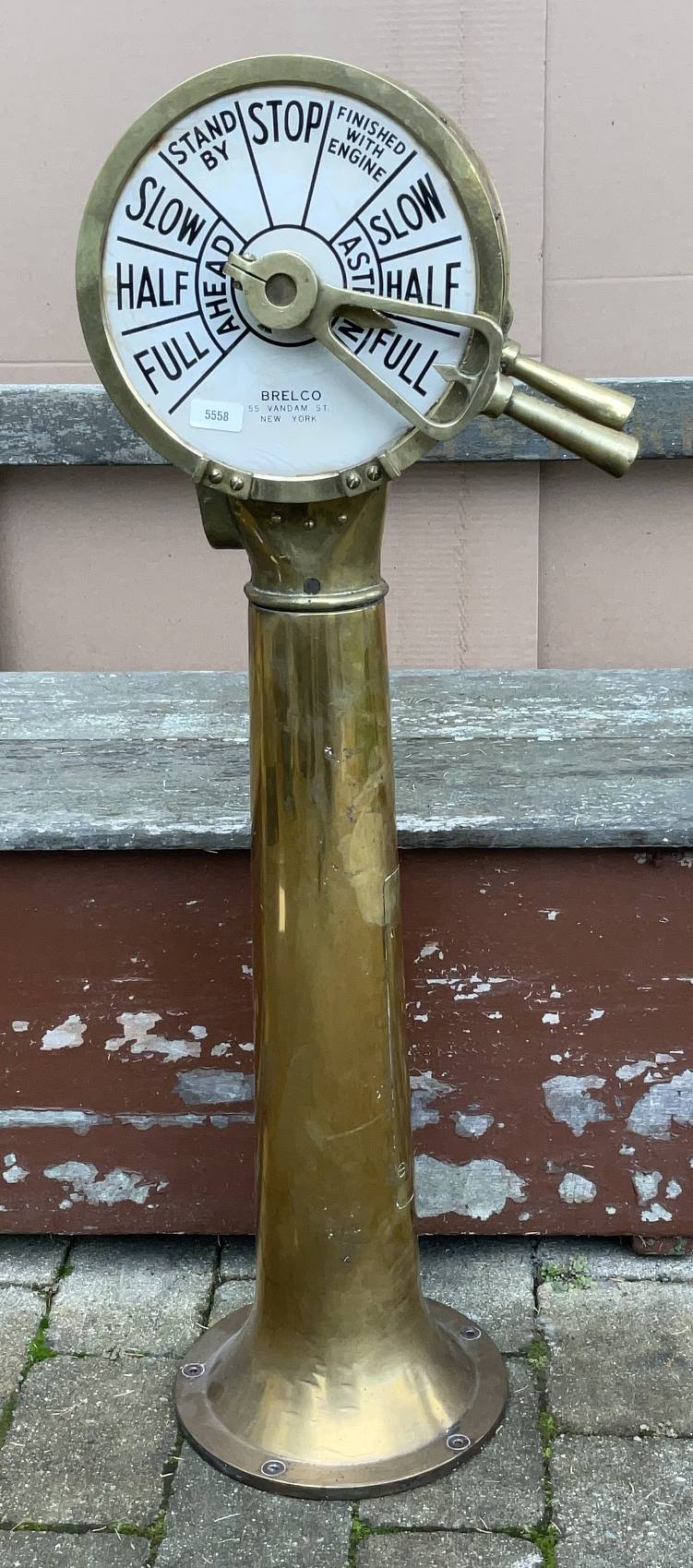 Solid Brass Ships Telegraph by Brelco of New York