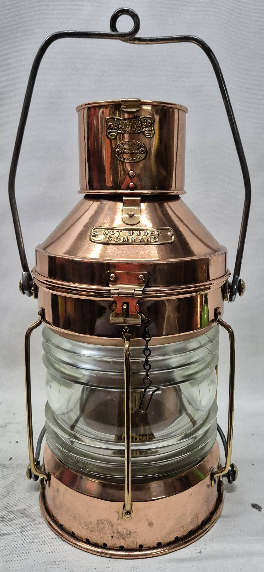 Solid Copper Ship's Not Under Command Lantern – Lannan Gallery
