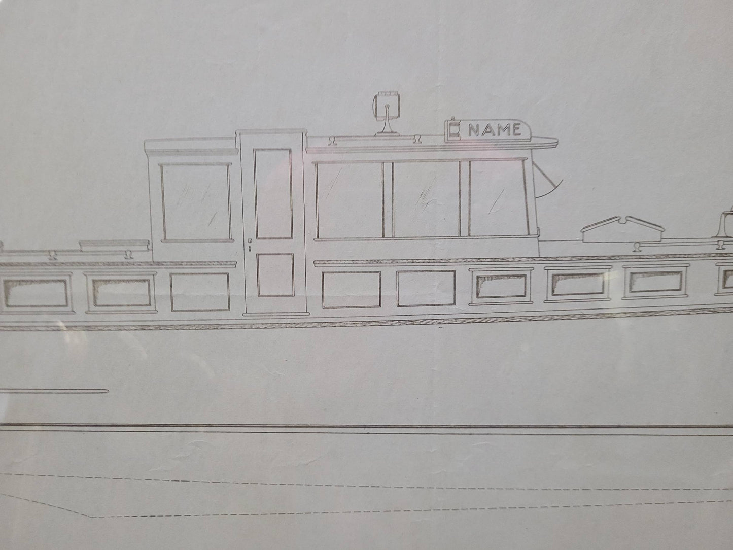 Original Drawing of a Forty-Eight Foot Yacht by George Lawley