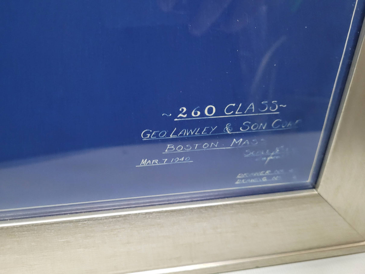 Original Sail Plan Blueprint for the 260 Class Yacht, by George Lawley