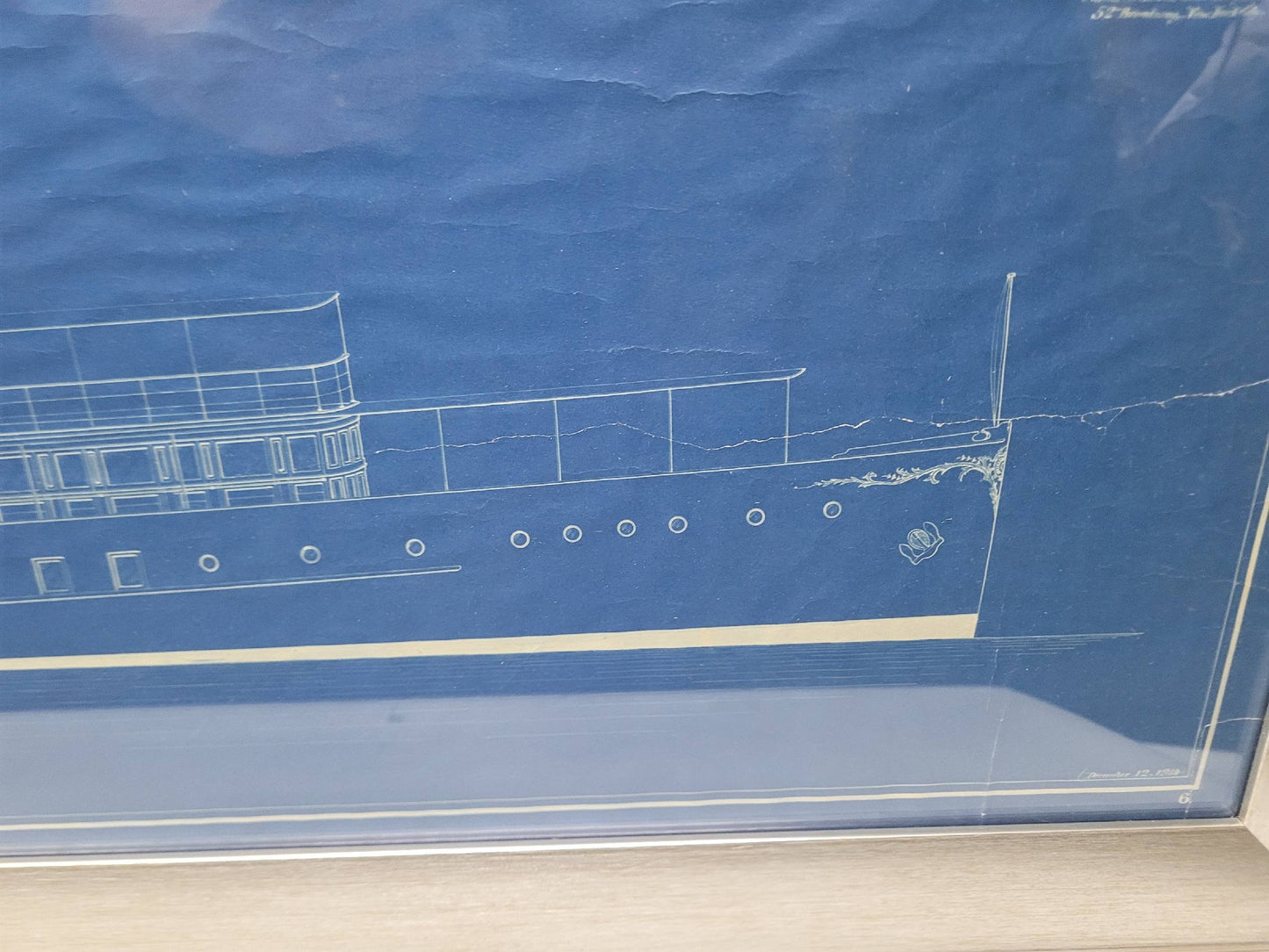 1914 Blueprint Plan of a 175-Foot Motor Yacht by Gielow and Orr