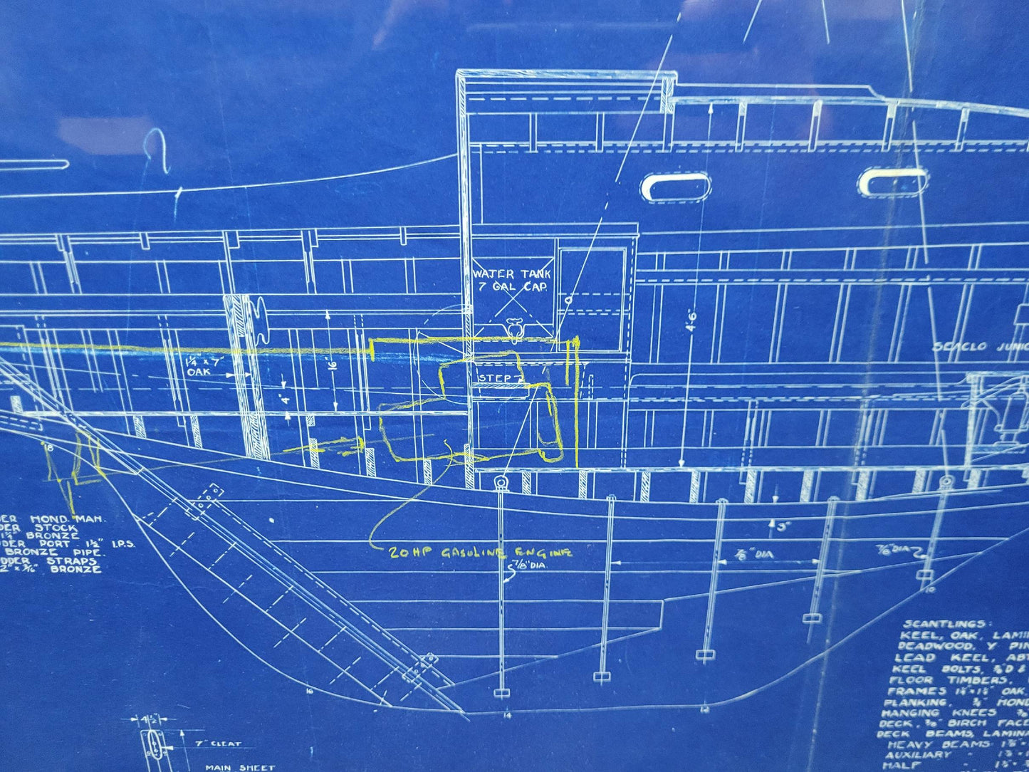 Super Rare U.S. One Design Racing Sloop Blueprint