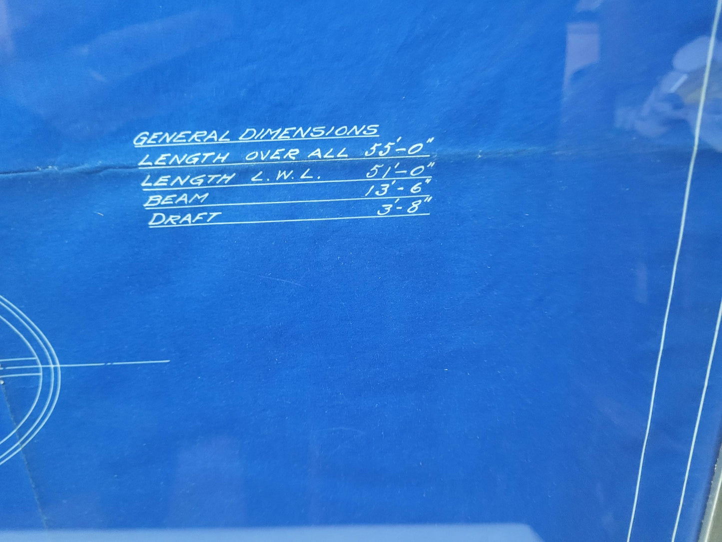 Huge Original Cabin Cruiser Blueprint, Fabulous Art Piece