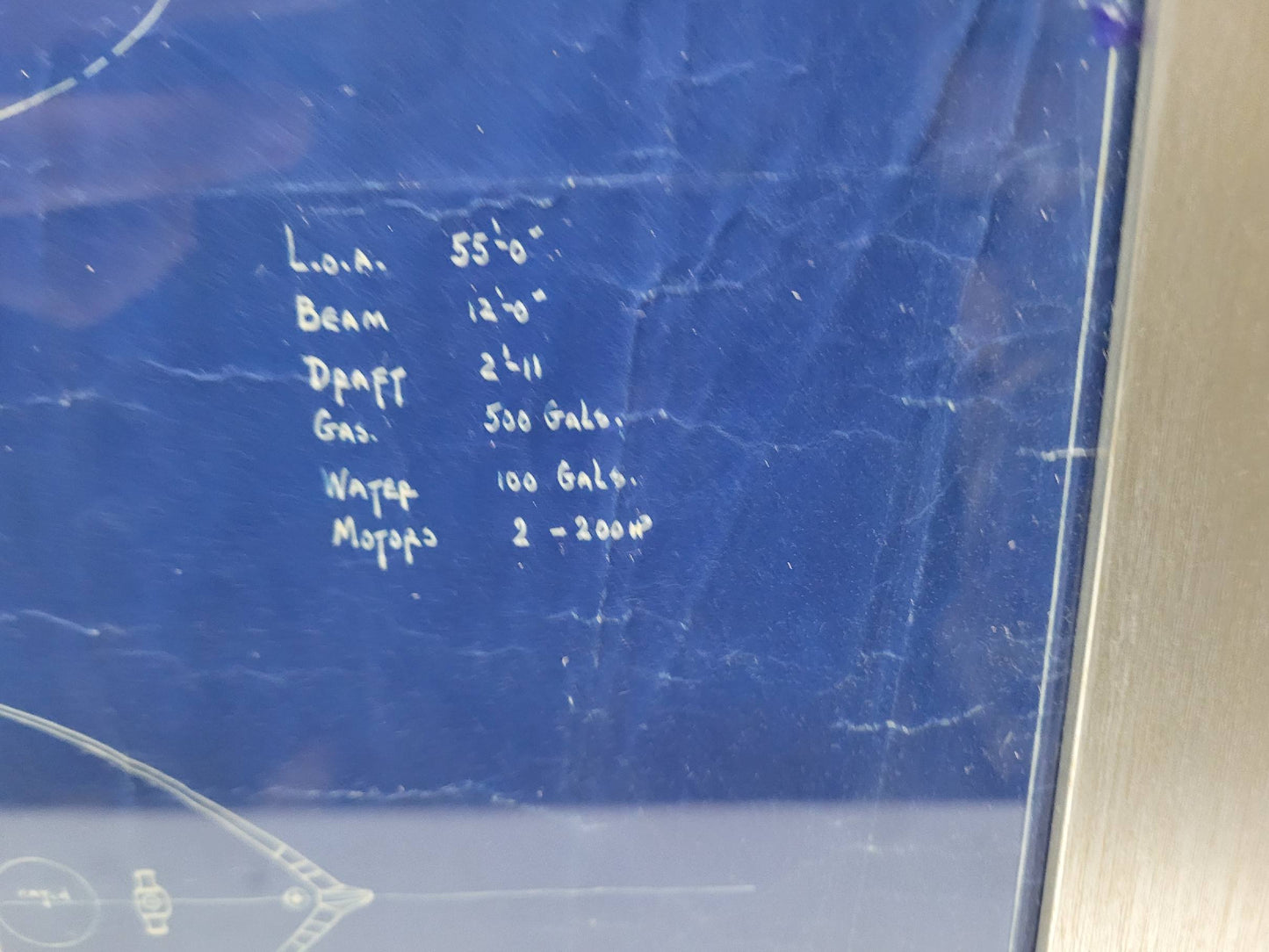 Original Yacht Blueprint of an Eldredge-McInnis 55-Foot Express Cruiser Yacht