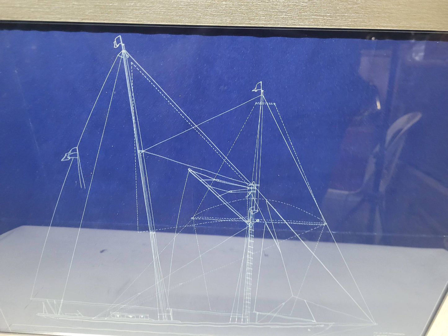 Yacht Blueprint of a Two-Masted Schooner by Arthur Shuman Jr.