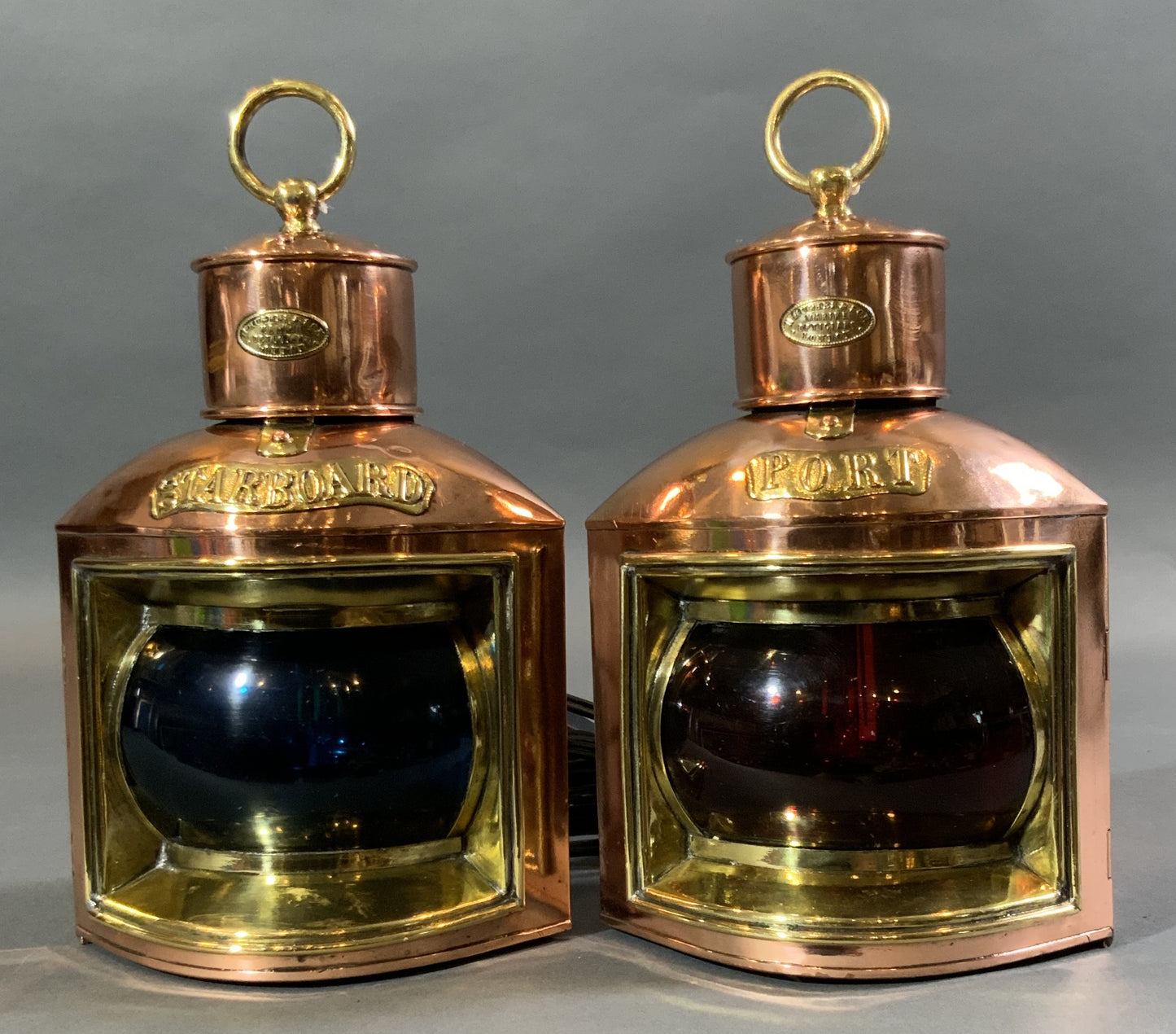 Pair of solid copper Ships lanterns
