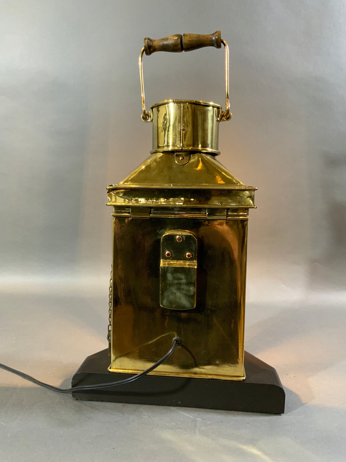 Authentic solid brass ship's cabin lantern from the venerable English firm Bulpitt