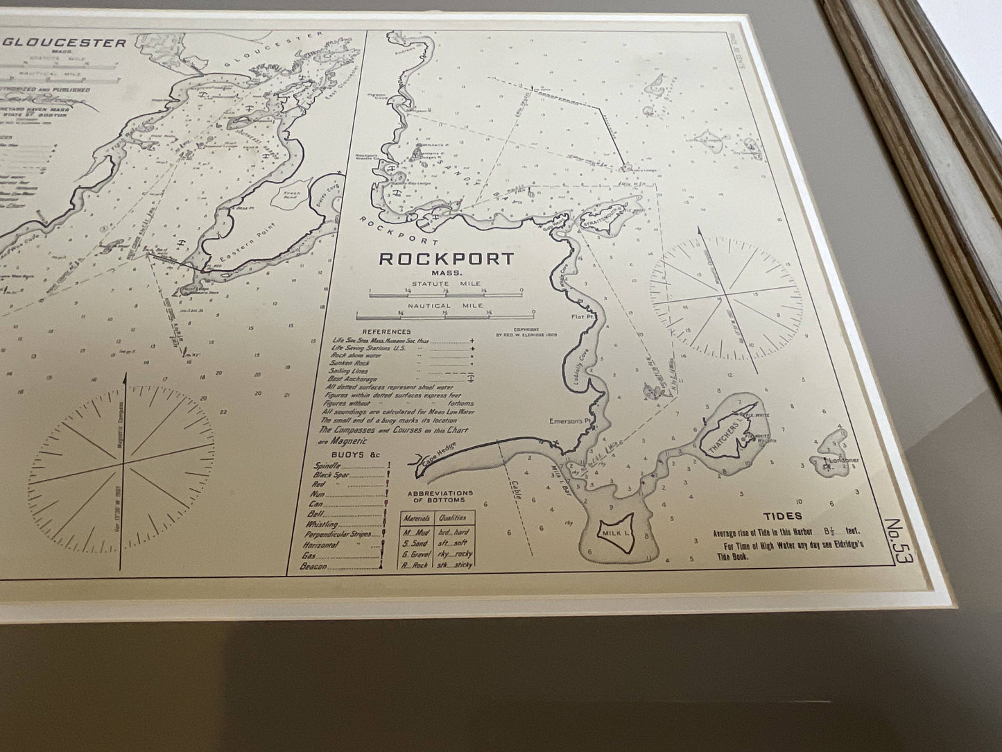 Mariners Chart of Gloucester and Rockport by George Eldridge 1910