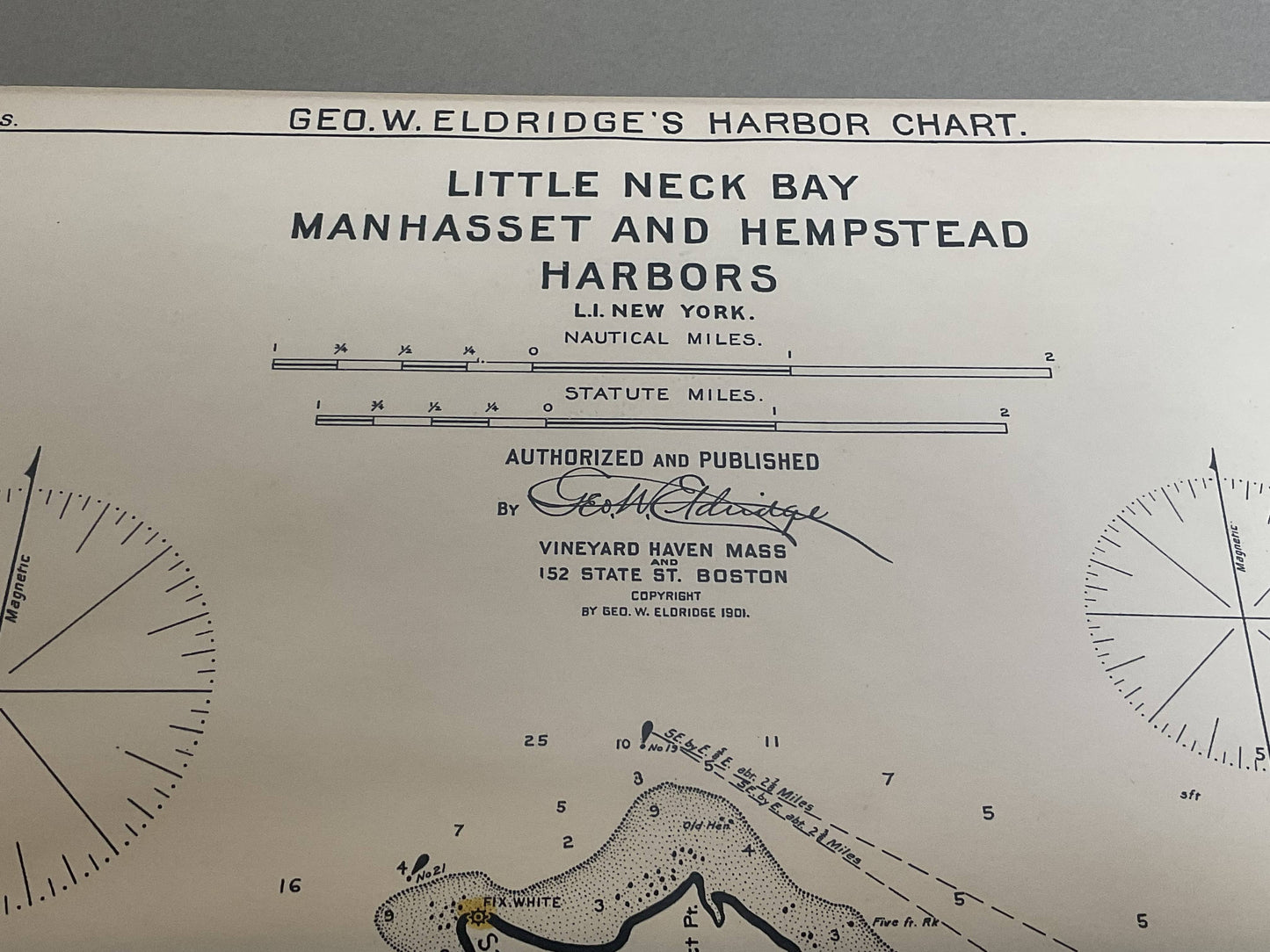 Mariners charts of Massachusett Long Island by George Eldridge 1901