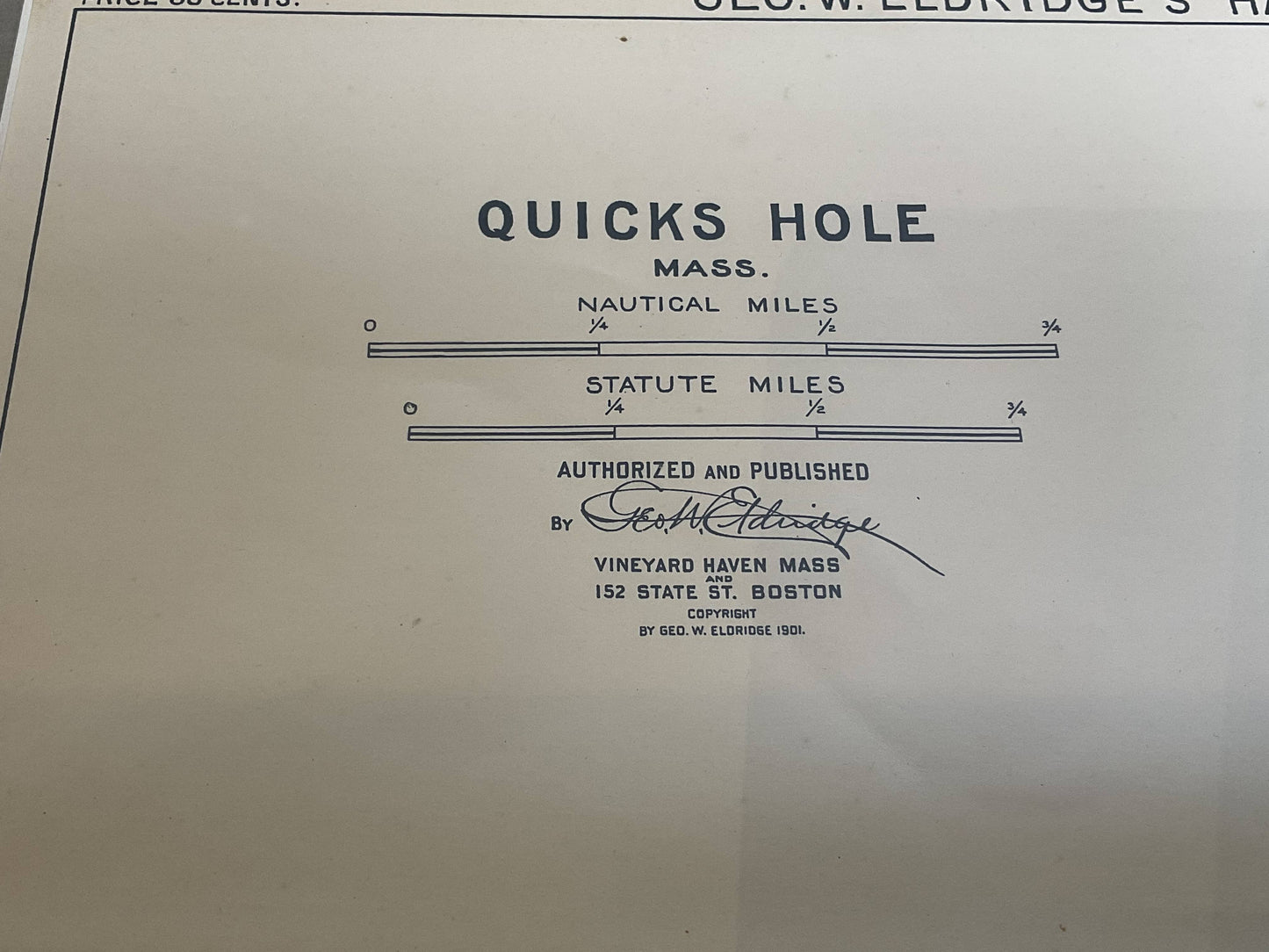 Mariners Chart of Quicks Hole and Tarpaulin Cove by George Eldridge 1901