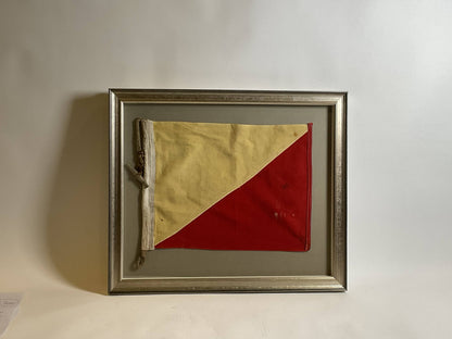 Vintage Nautical Signal Flag In Shadow Box Frame