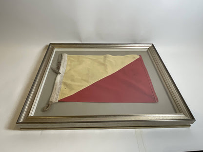 Vintage Nautical Signal Flag In Shadow Box Frame