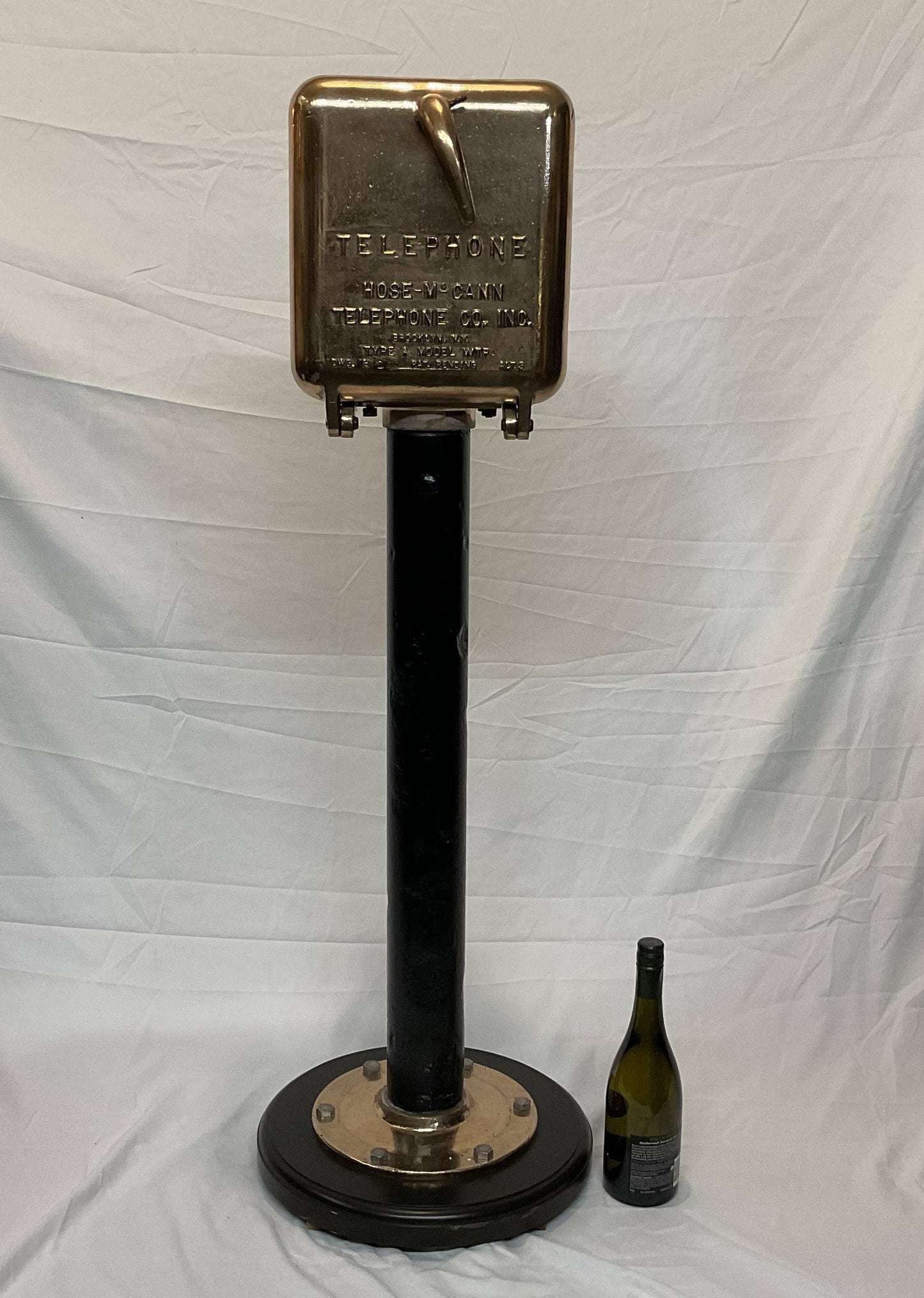 Solid Brass Ships Telephone On Pedestal