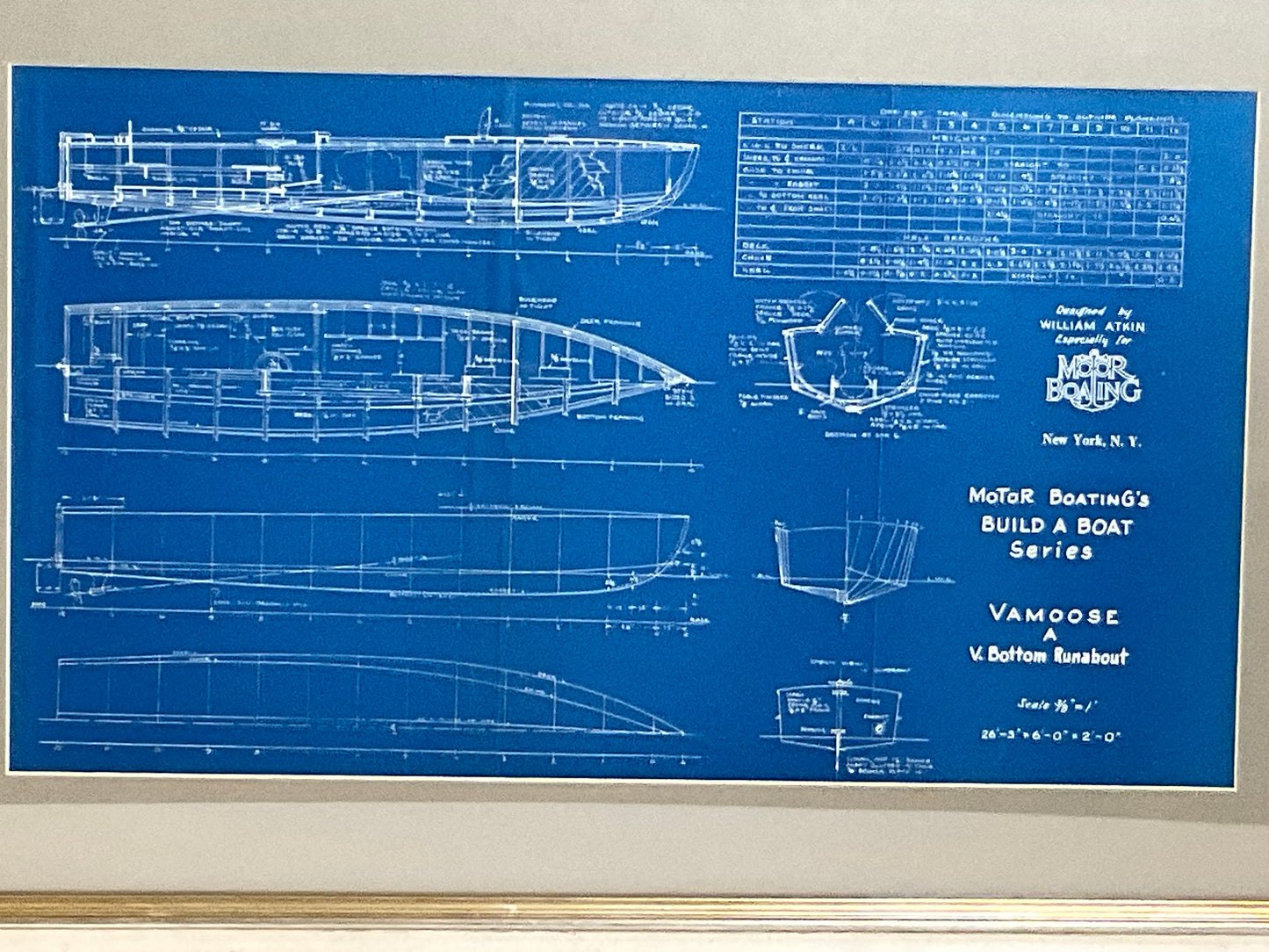 Boat Blueprint of the Runabout Vamoose