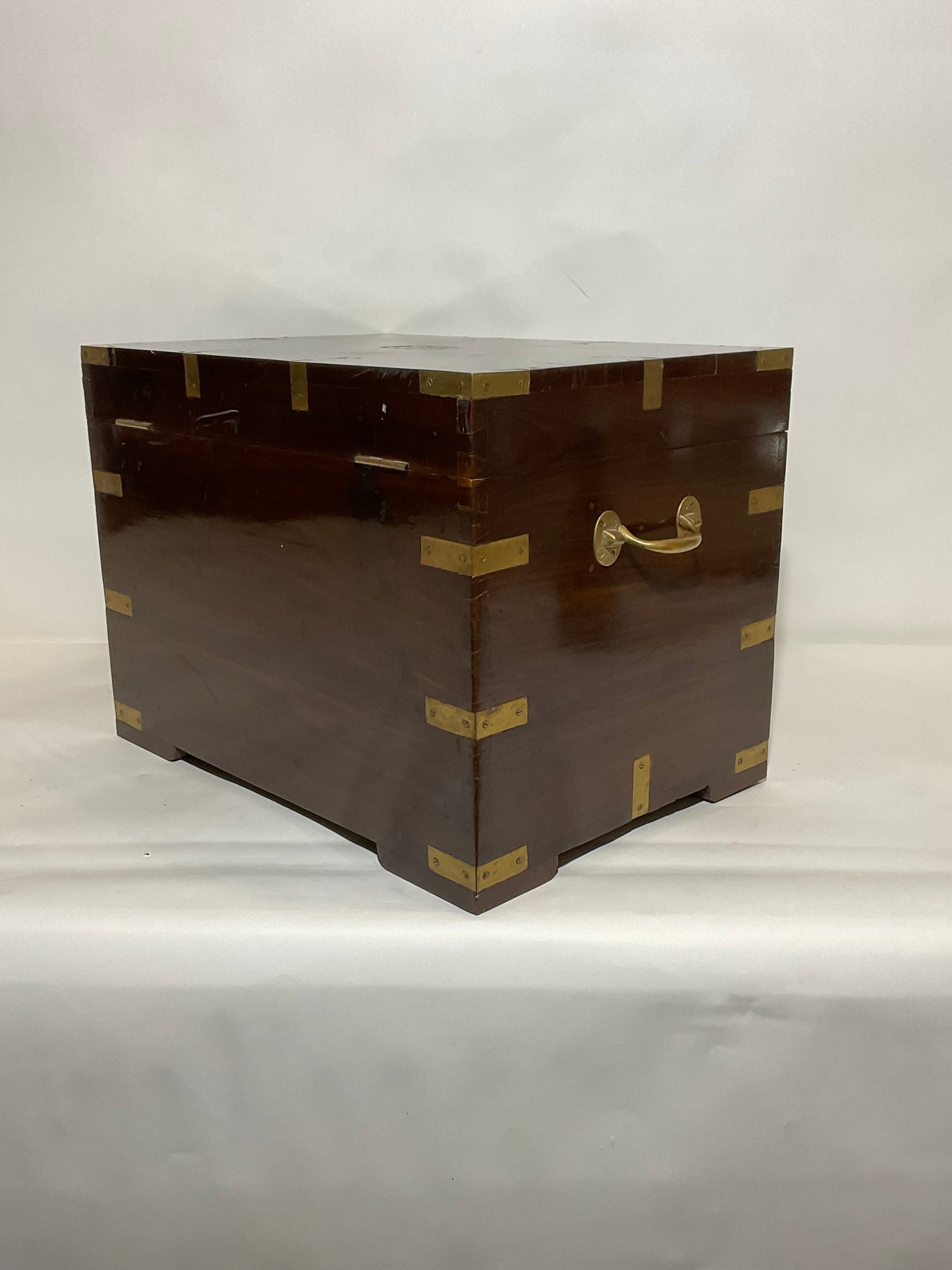 Teak and Brass Campaign Trunk