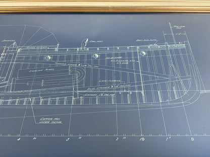 Yacht Blueprint of a Launch by B.T. Dobson Naval Architect.