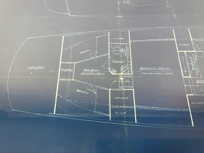 Original Blueprint of a Fifty Three Foot Yacht