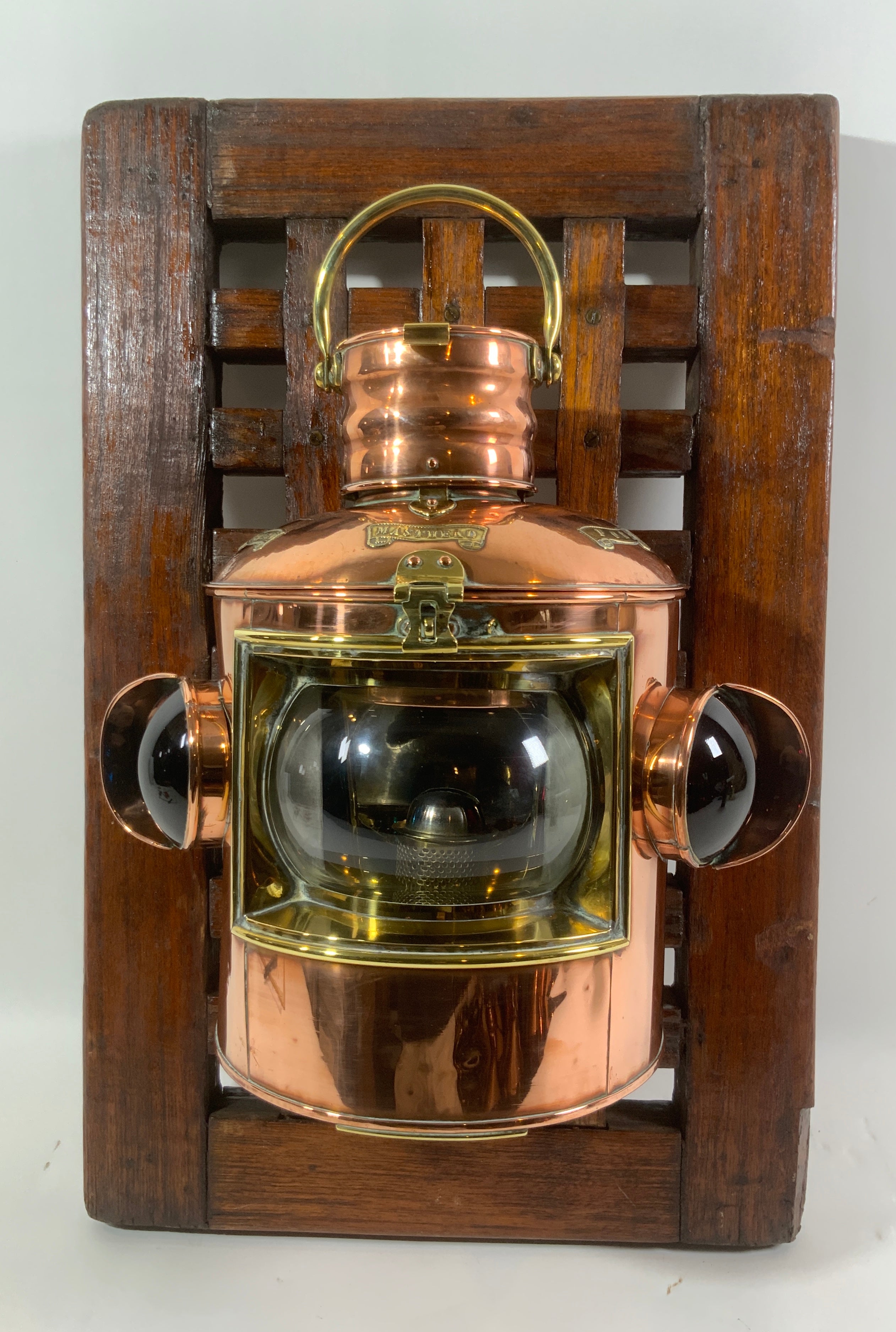 Anchor Oil Lamp Brass & Copper ~ Nautical Maritime Ship Lantern ~ Boat  Light