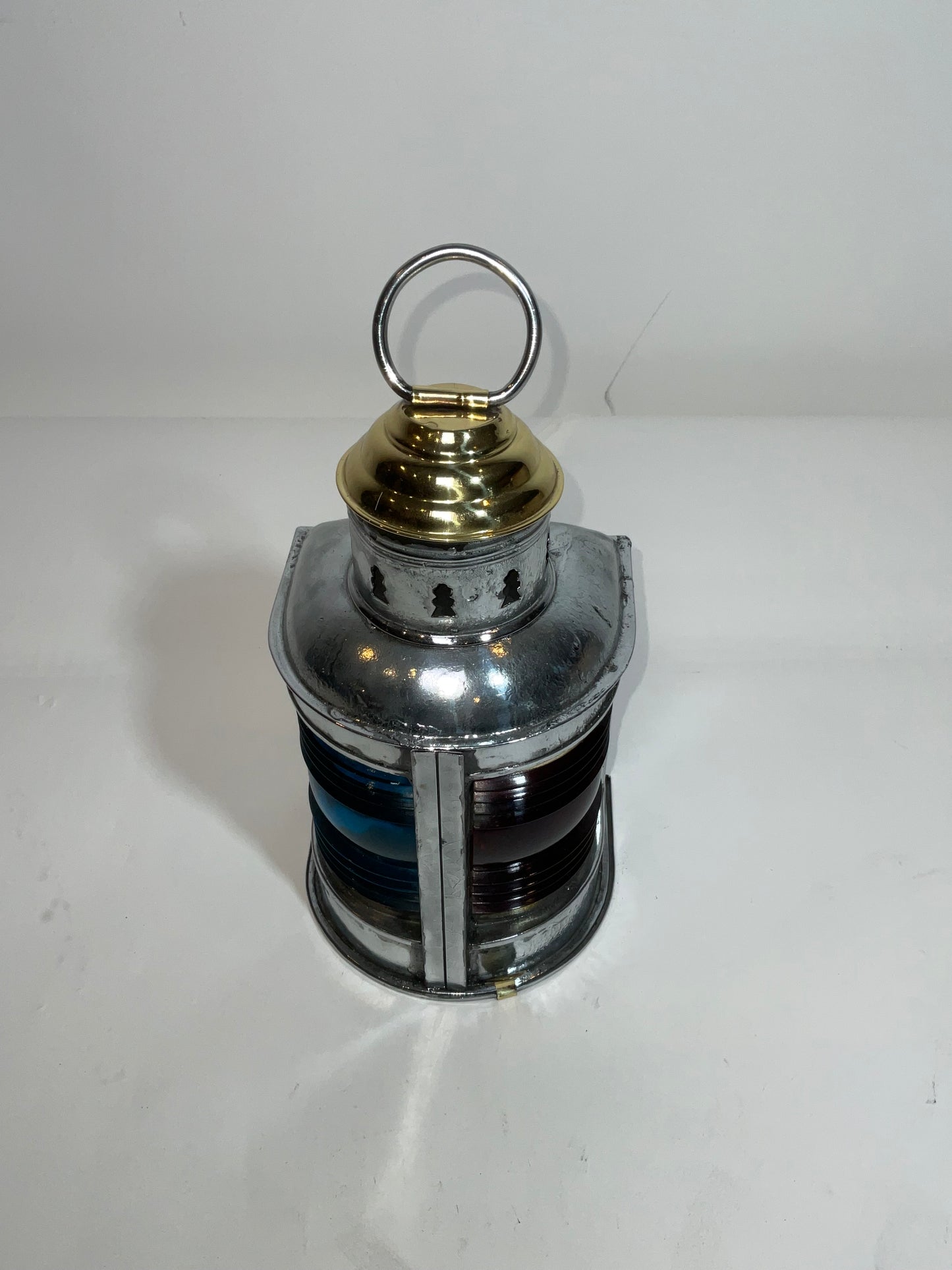 Steel Boat Lantern with Brass Top