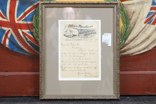 Authentic Framed Invoice from Bliss Brothers, c. 1899 - Lannan Gallery