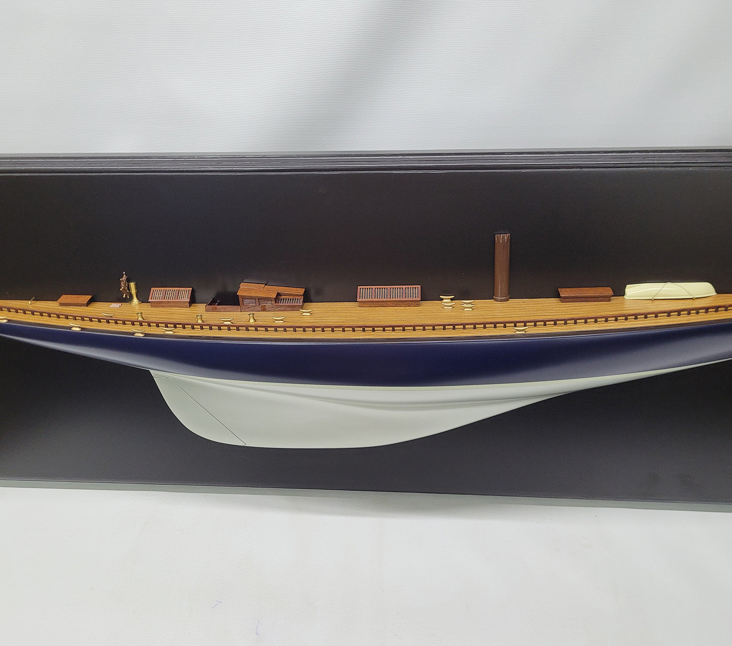 4- Foot Half Model of the J Class Yacht Endeavor - Silver - Lannan Gallery