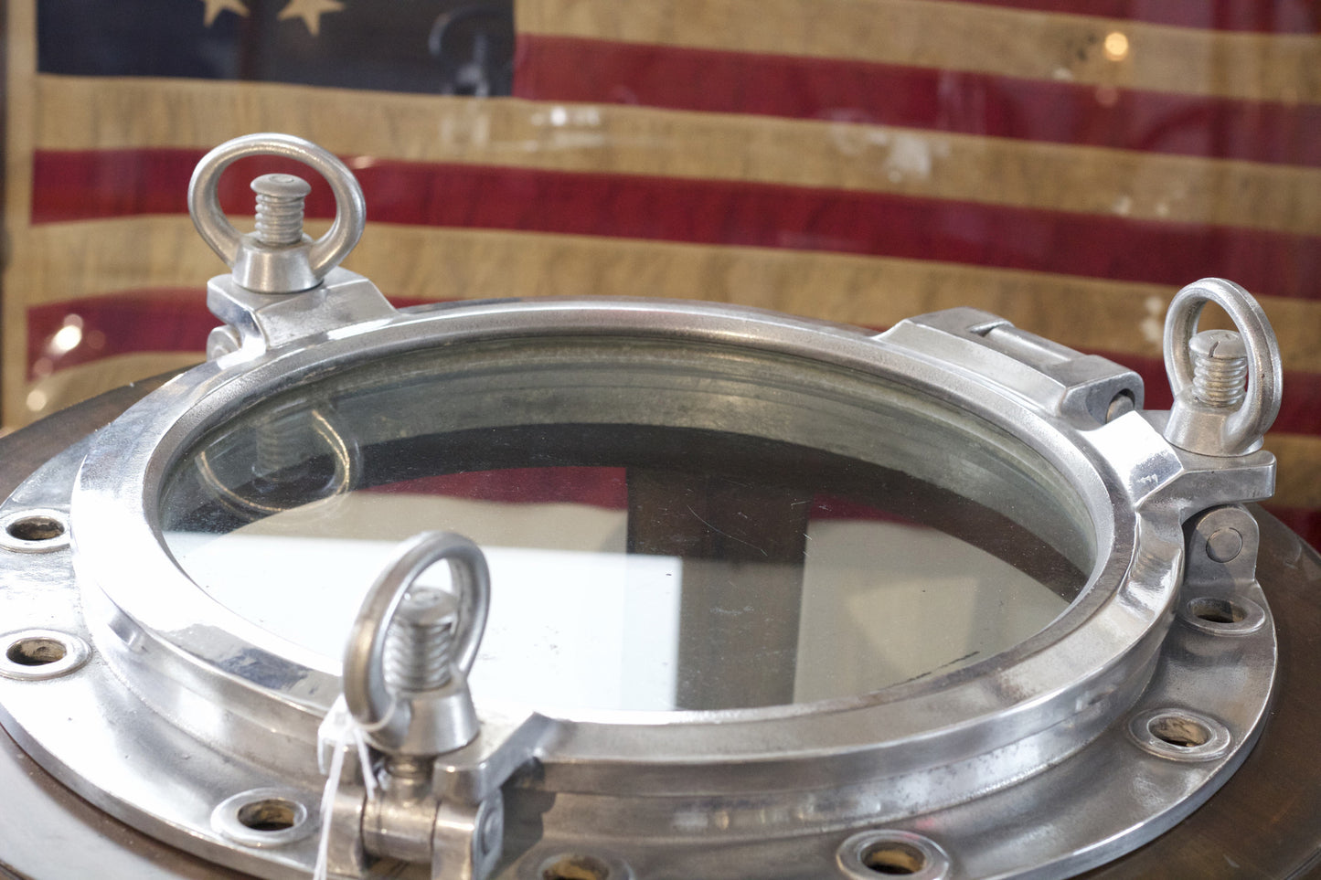 Bistro Height Aluminum Ship's Porthole Table - Lannan Gallery