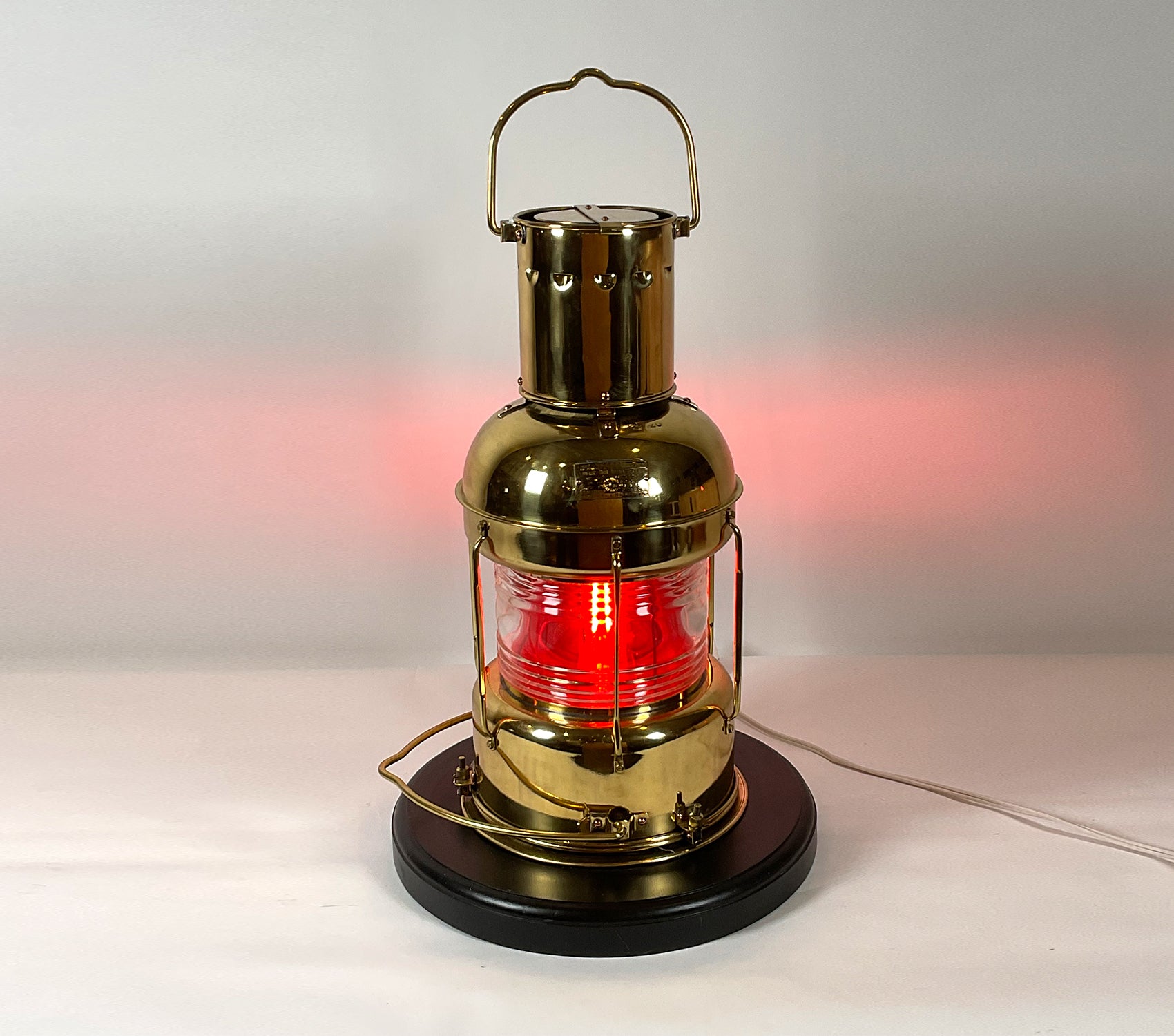 Nippon Sento Brass And Copper Red Fresnel Lens Oil Lantern