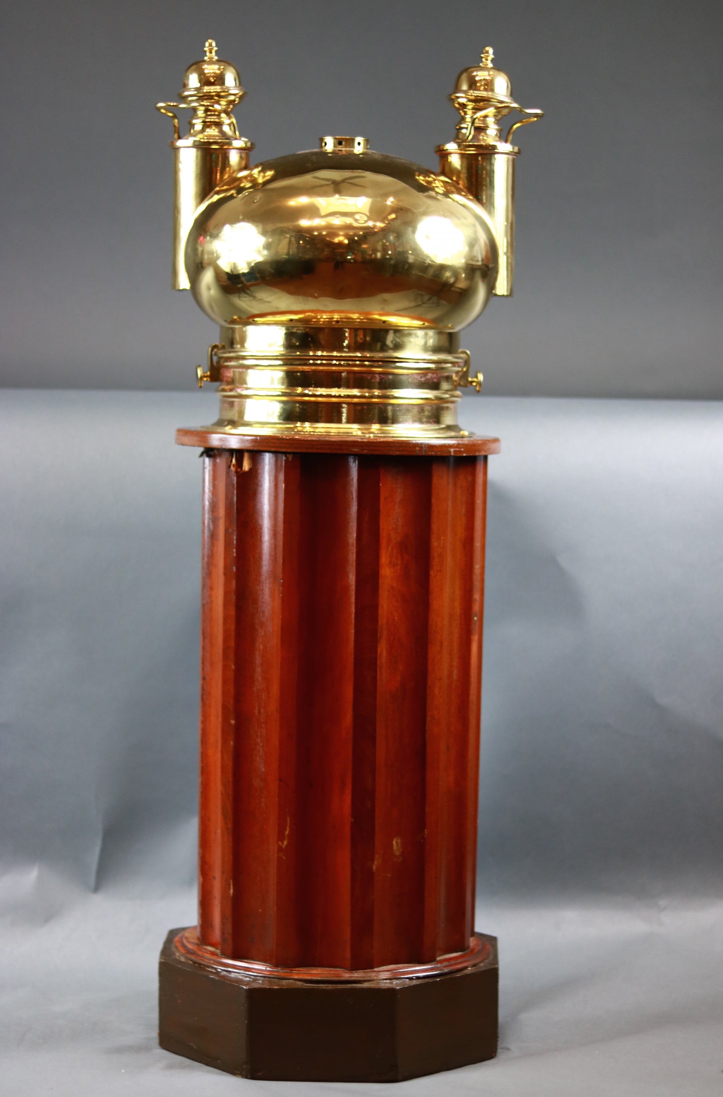 Negus | Brass Ship's Binnacle on Mahogany Stand - Lannan Gallery