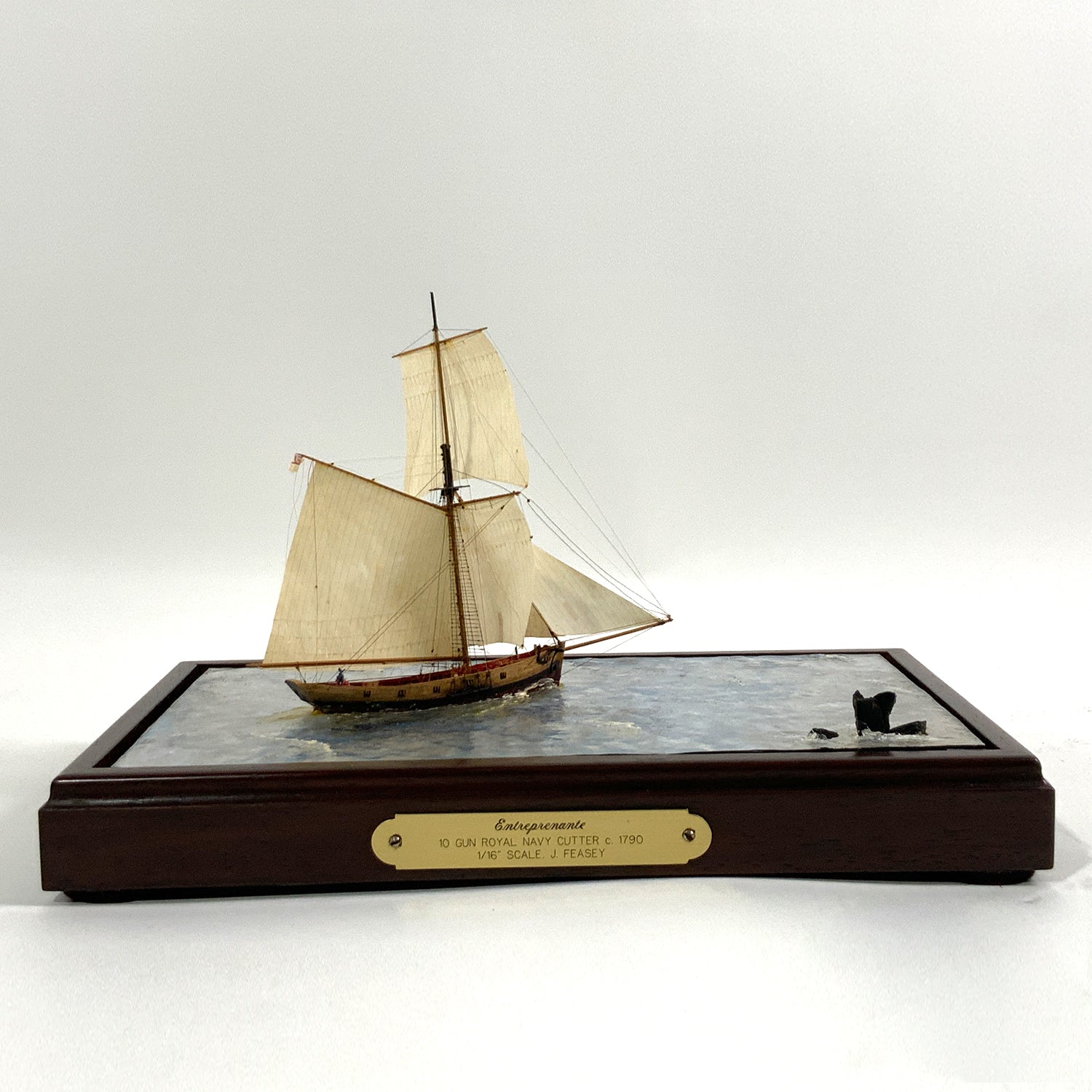 Diorama Showing Ten Gun Royal Navy Vessel 