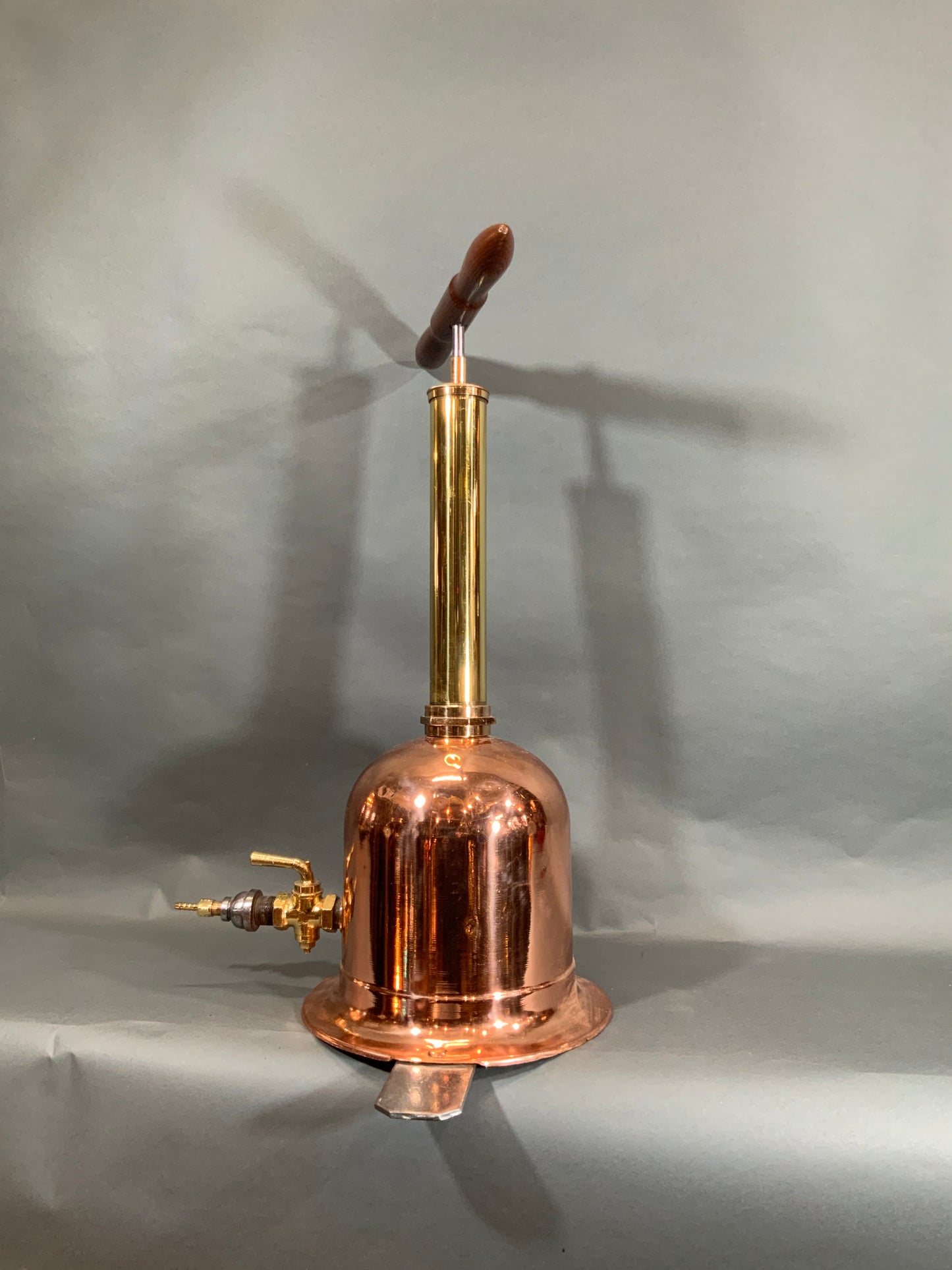 Copper and Brass Fresh Air Diver's Pump with Wood Handle - Lannan Gallery