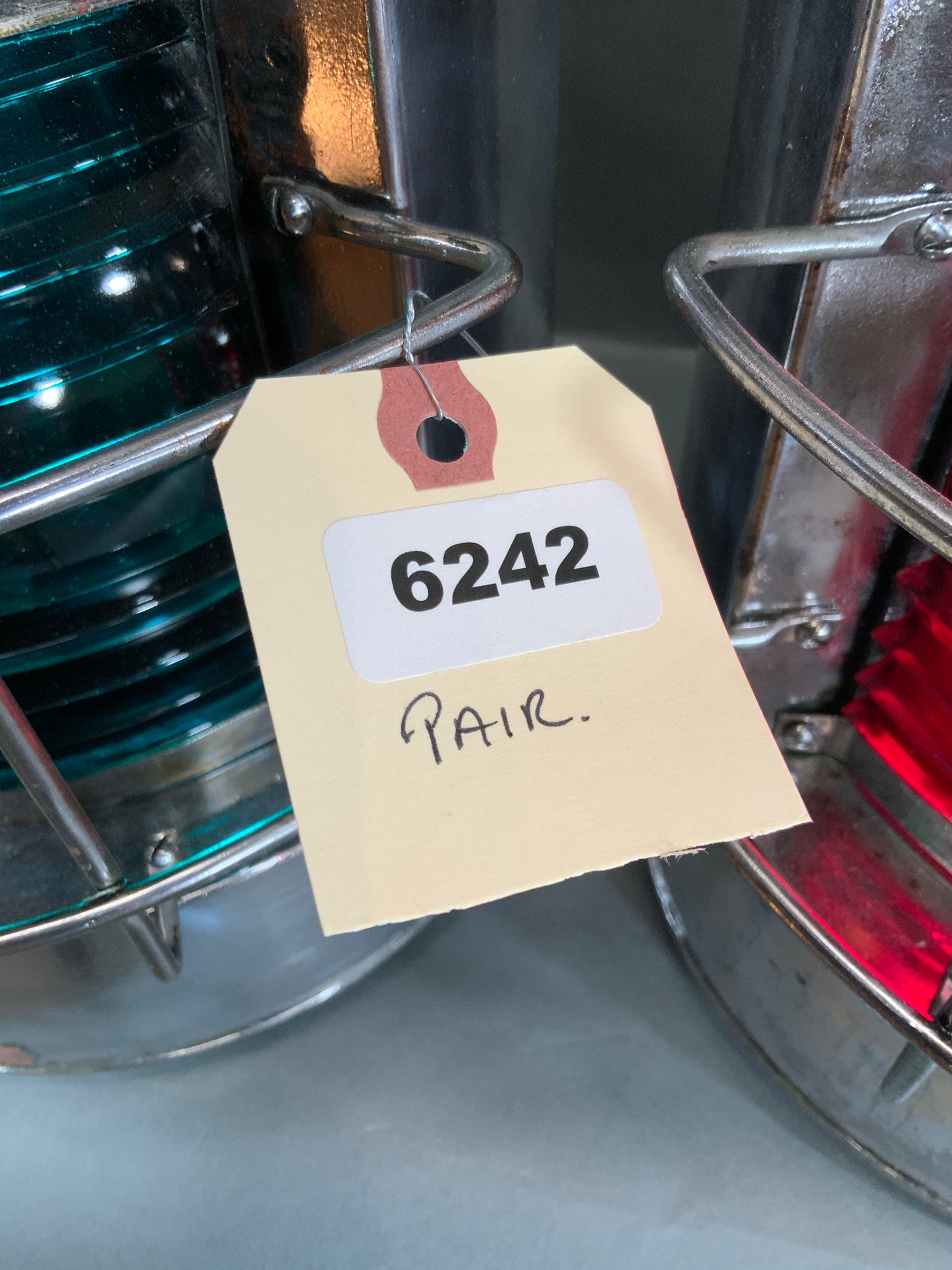 Pair of Steel Port and Starboard Lights - Lannan Gallery