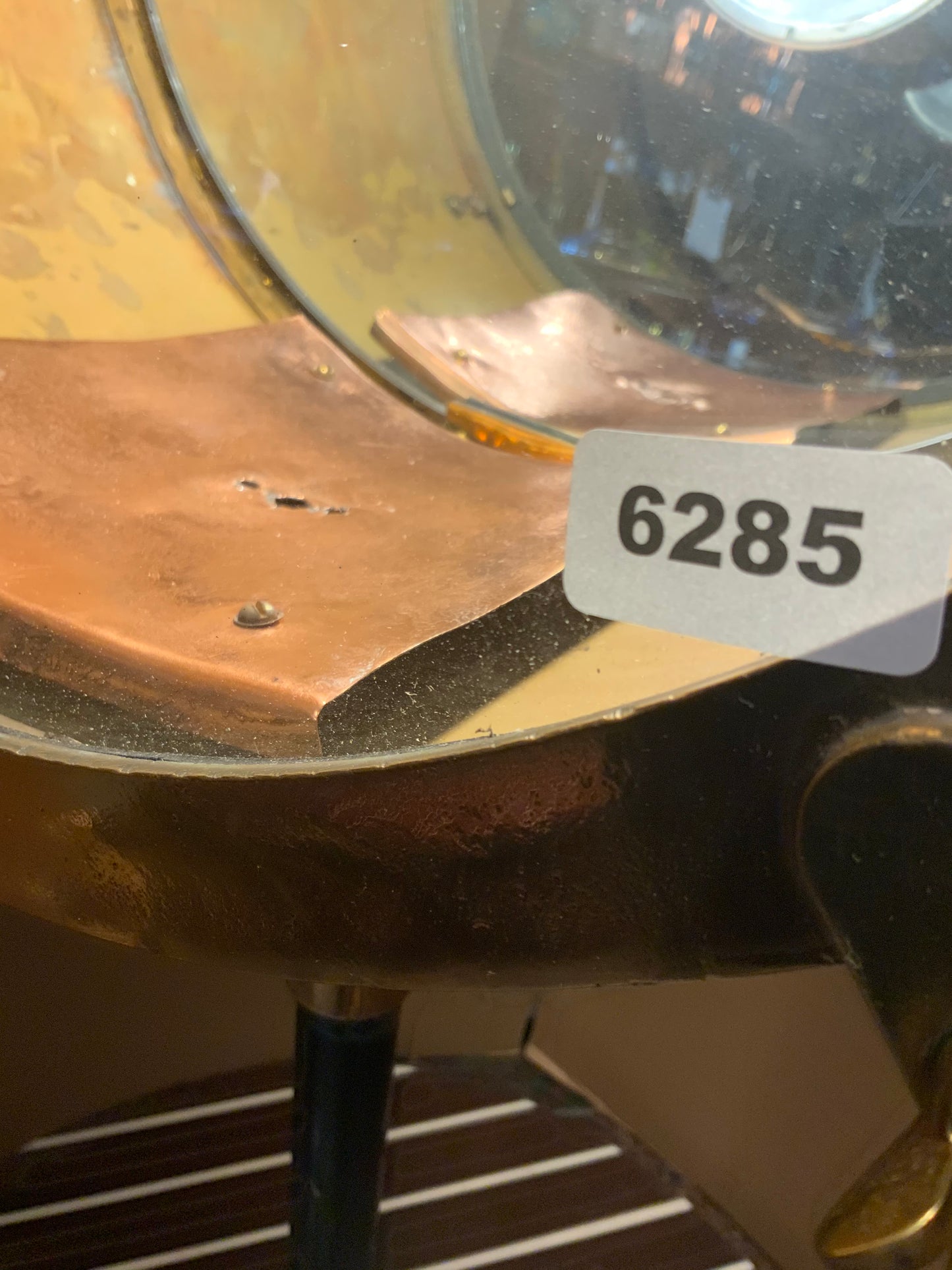 Sold Brass Ship's Searchlight Mounted to a Ship's Decking Pedestal - Lannan Gallery