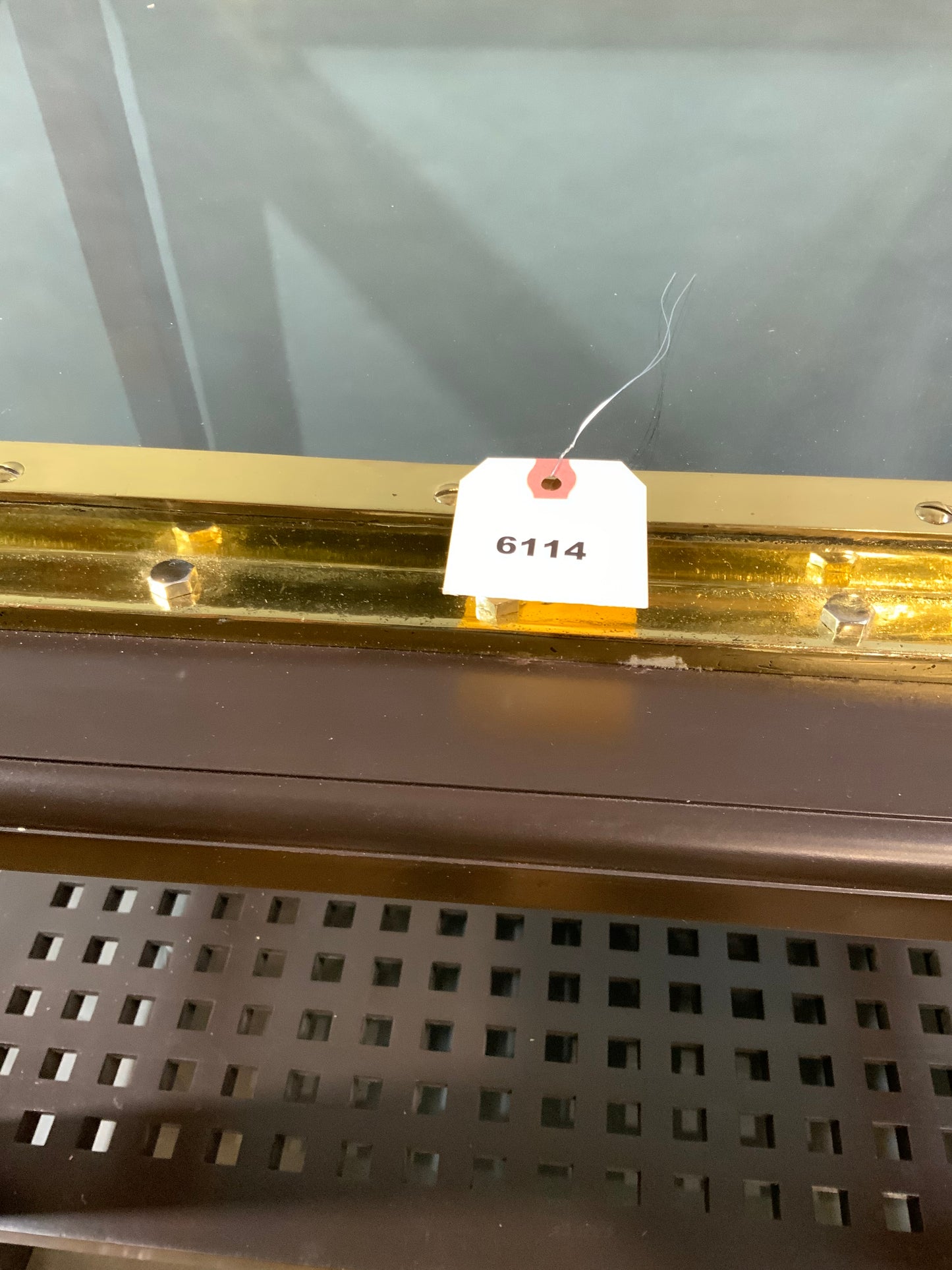 Solid Brass Ships Porthole Mounted To A Table - Lannan Gallery