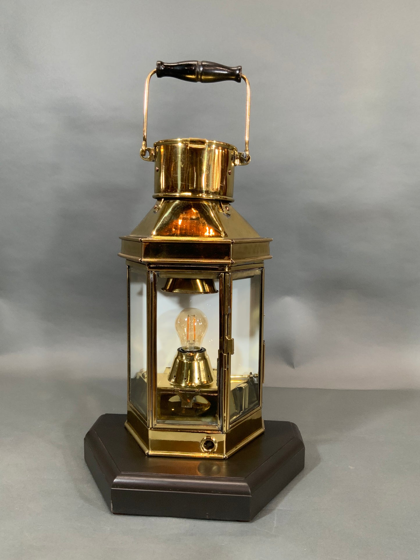 Solid Brass English Ships Cabin Lantern - Lannan Gallery