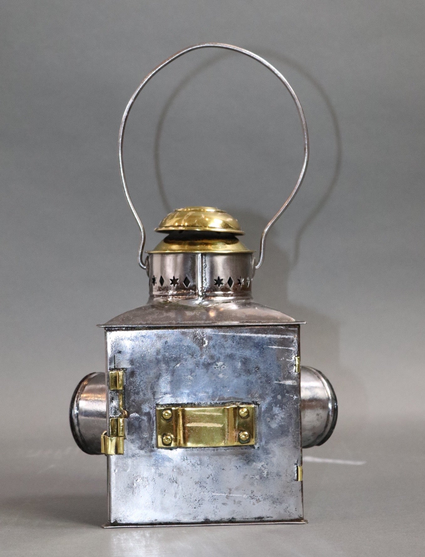 Polished Steel Boat Bow Lantern - Lannan Gallery