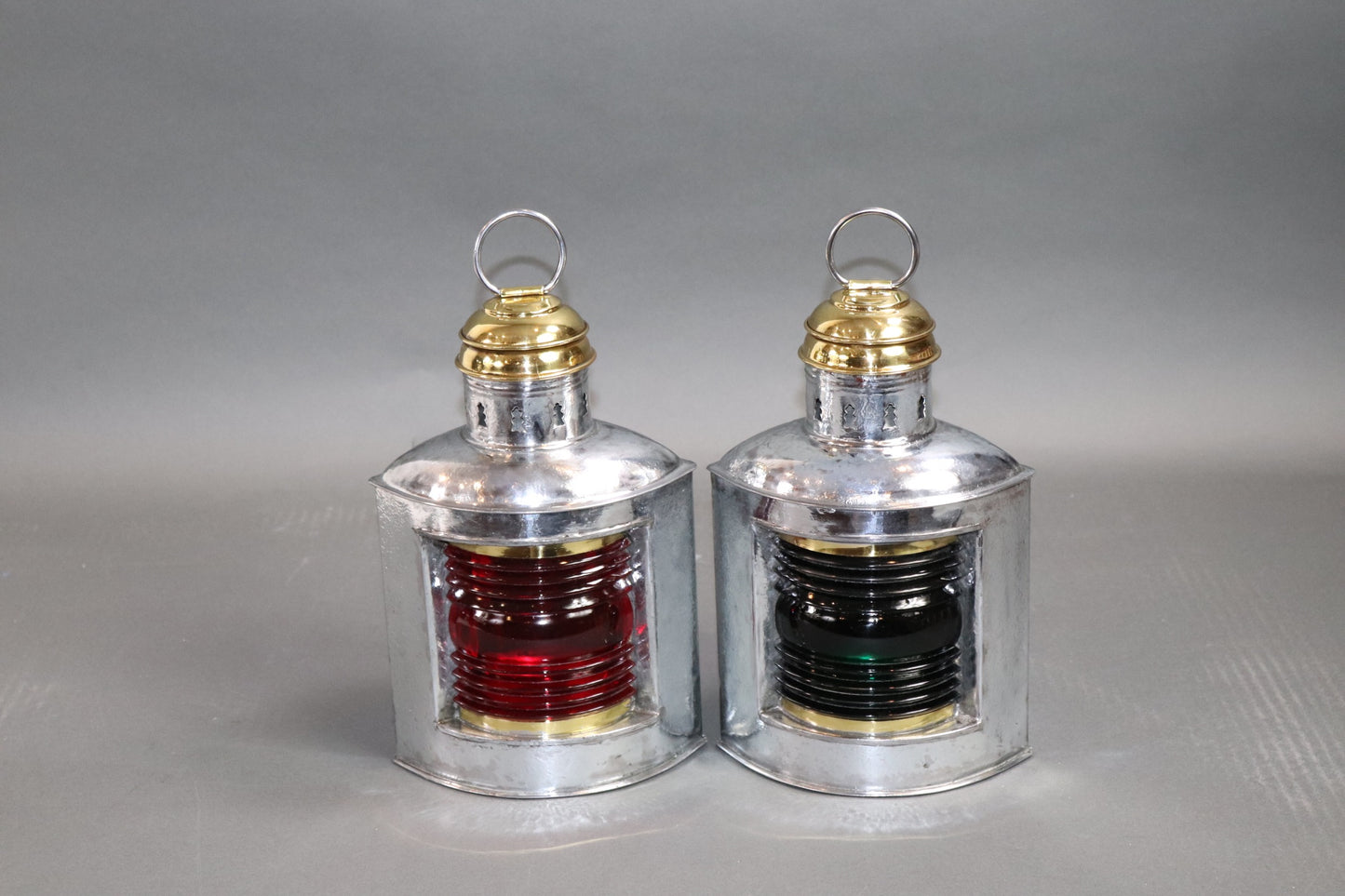 Pair of Port and Starboard Boat Lanterns - Lannan Gallery