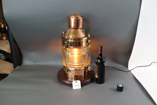 Solid Copper Ships Anchor Lantern - Lannan Gallery