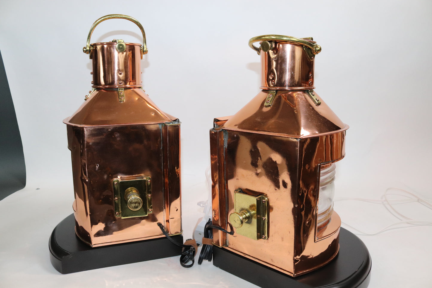 Solid Copper Port and Starboard Ship Lanterns - Lannan Gallery