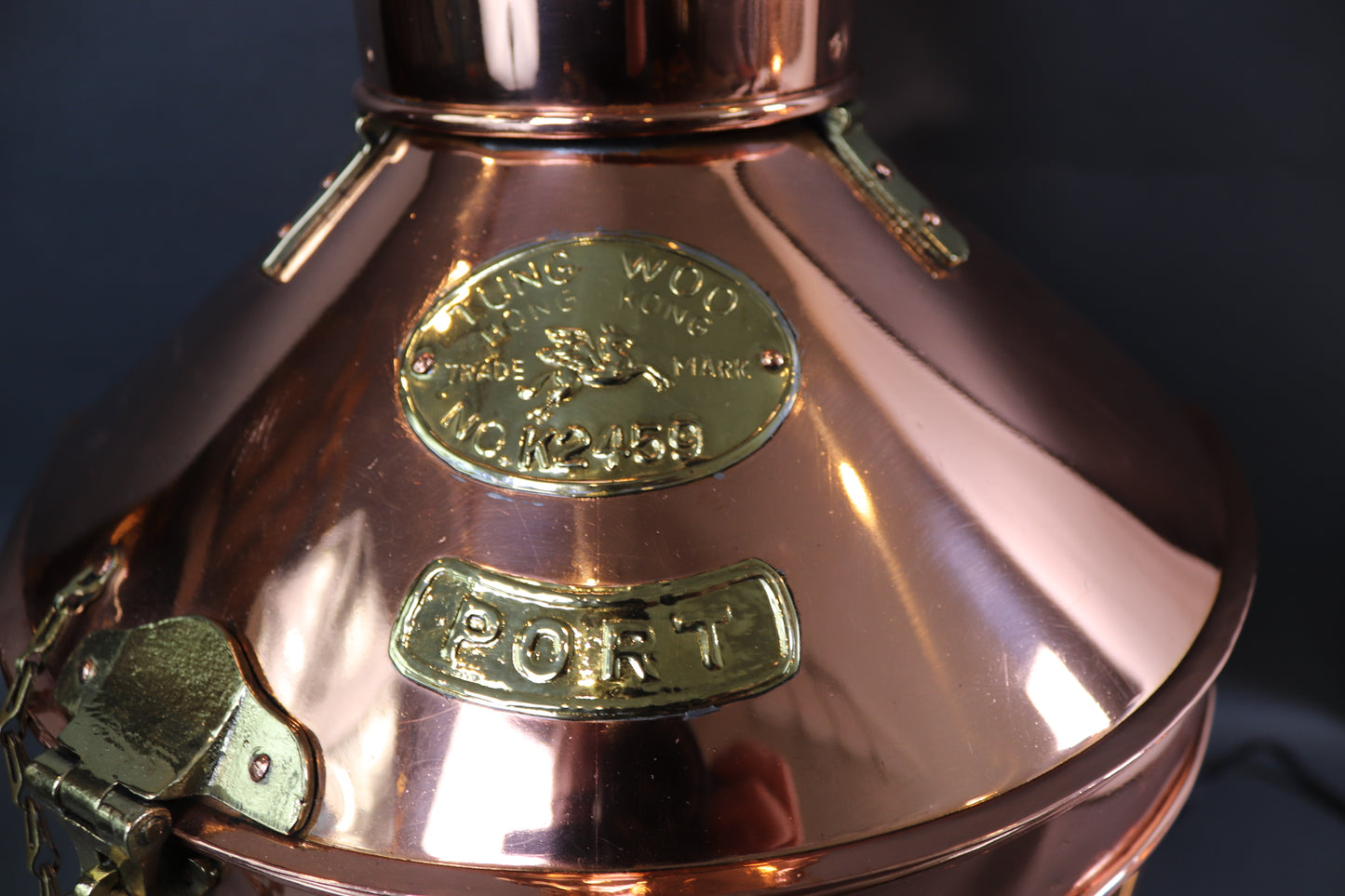 Polished Copper Ships Port Lantern by Tung Woo - Lannan Gallery