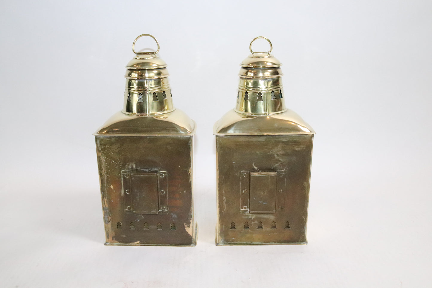Pair of Brass Ships Masthead Lanterns - Lannan Gallery